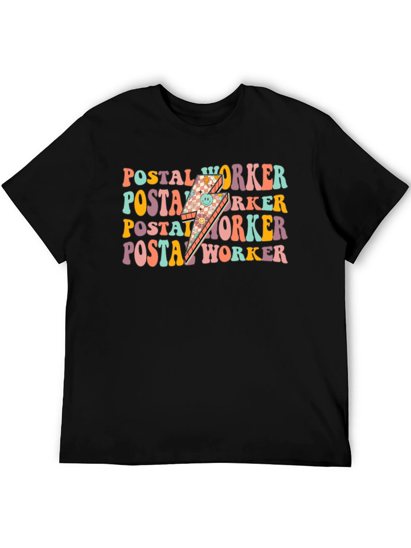 Black Postal Worker Retro Graphic Tee view 5