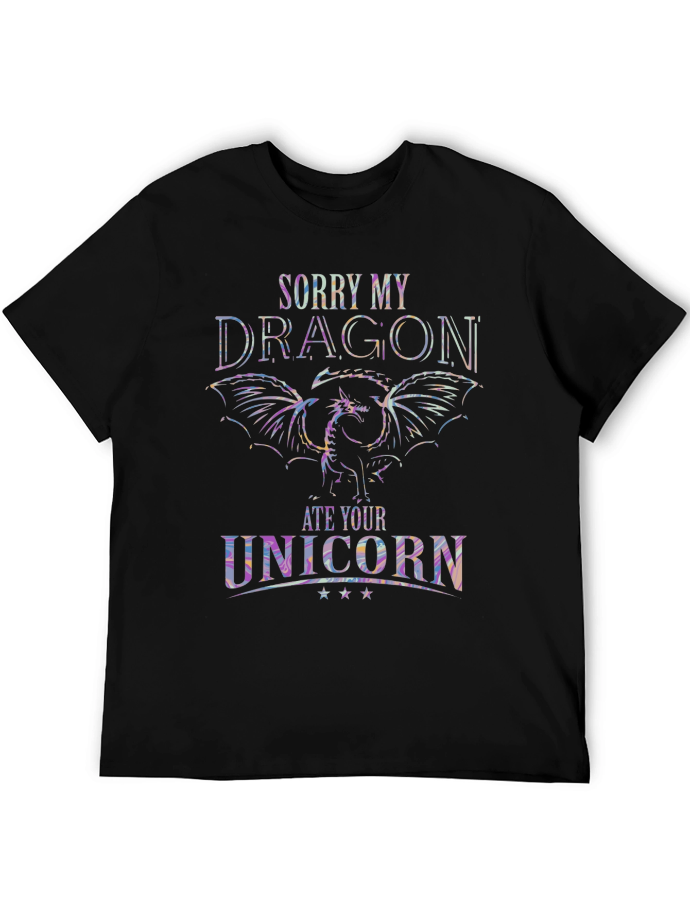 Black Dragon Ate Unicorn T-Shirt - Unique Graphic Tee view 5