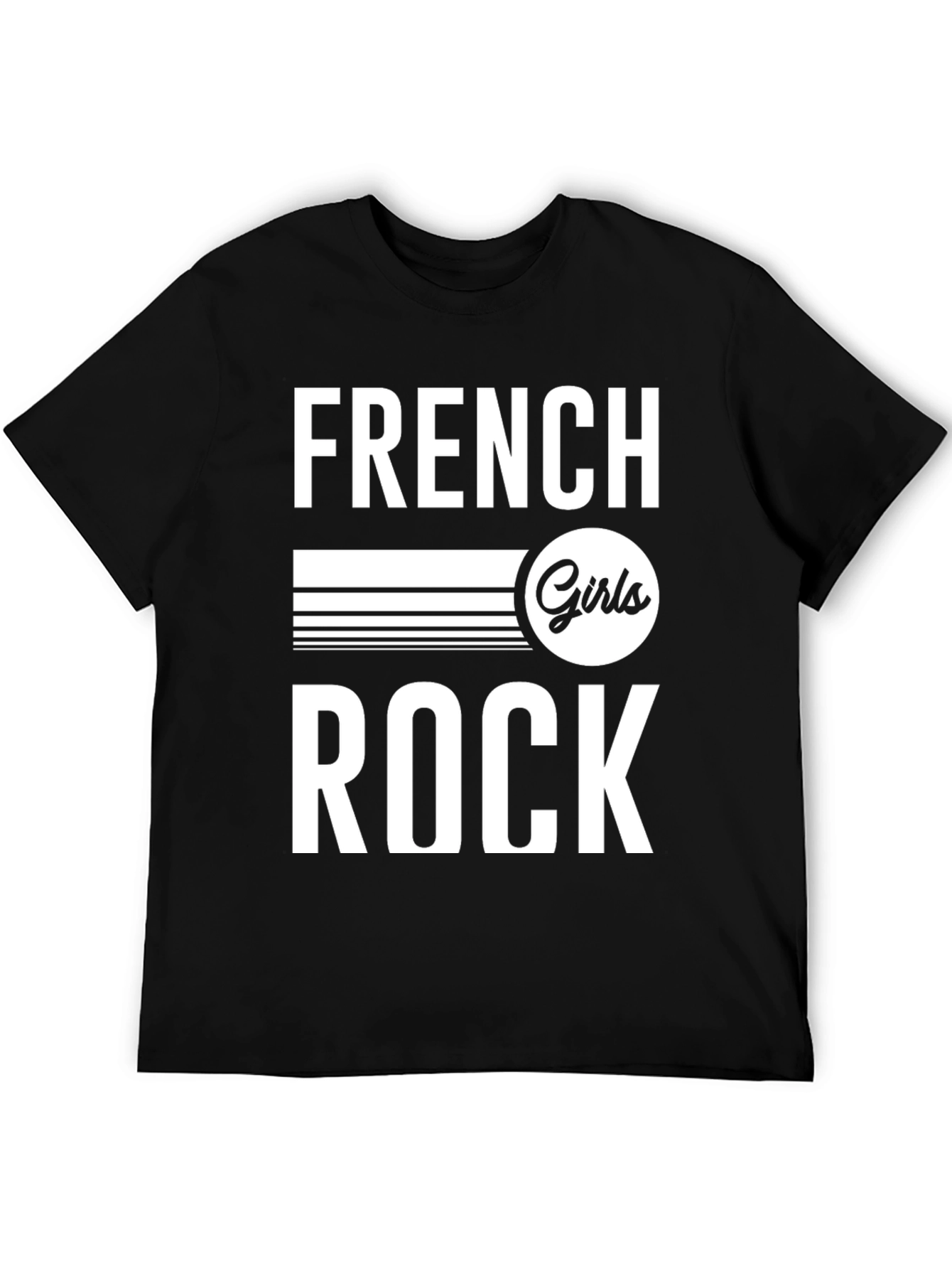 Black French Girls Rock Graphic Tee - Unisex Black T-Shirt view 5