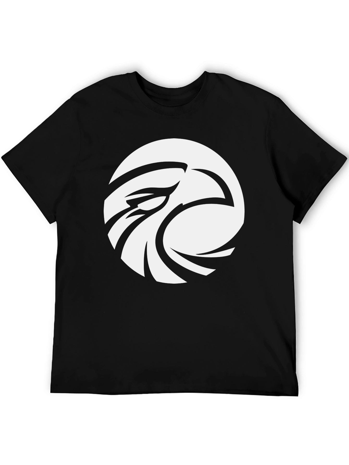 Black Eagle Eye Graphic Tee - Cool Black Cotton T-Shirt view 5