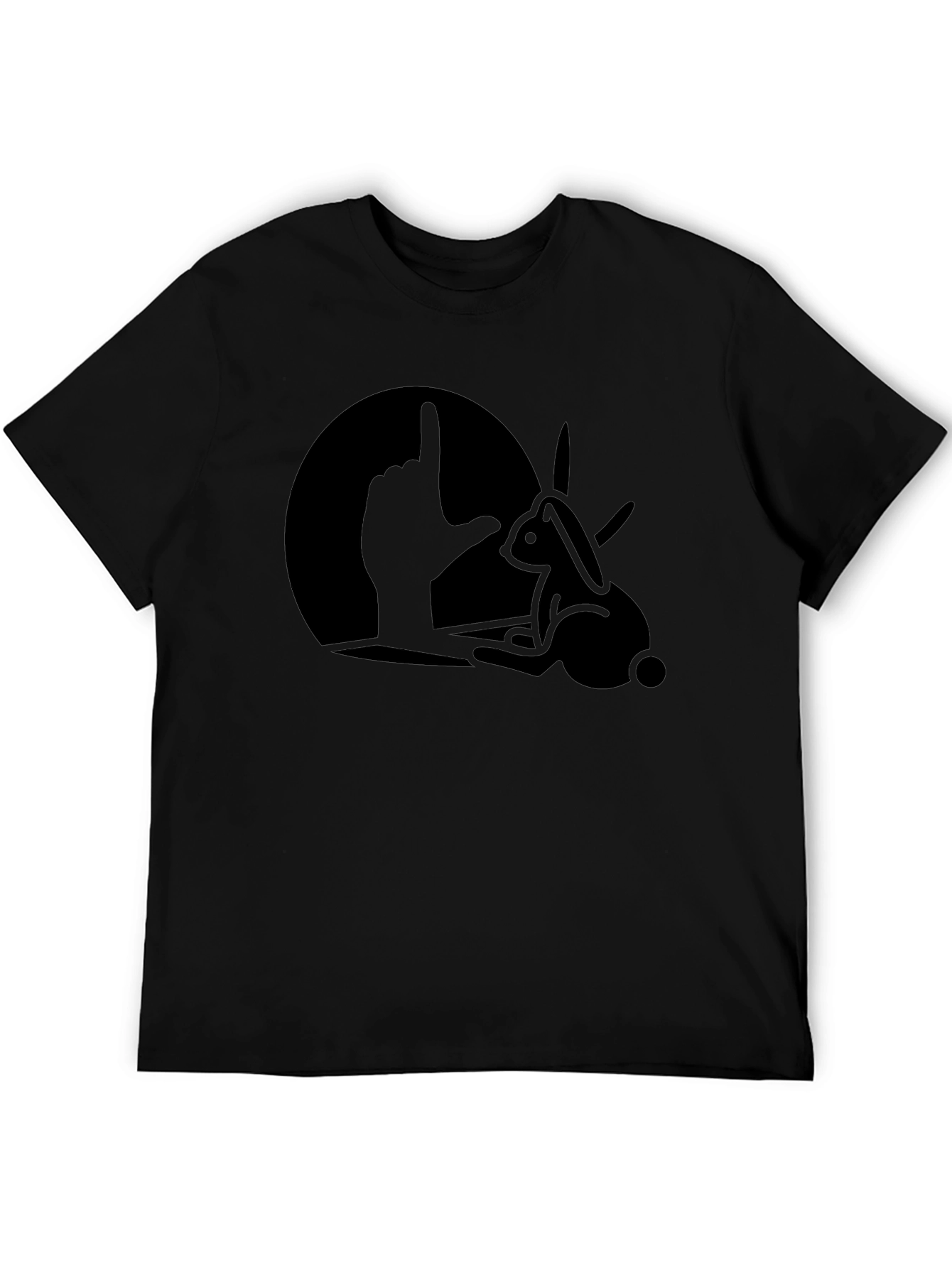 Black Rabbit Shadow Puppet Men's Graphic T-Shirt view 5