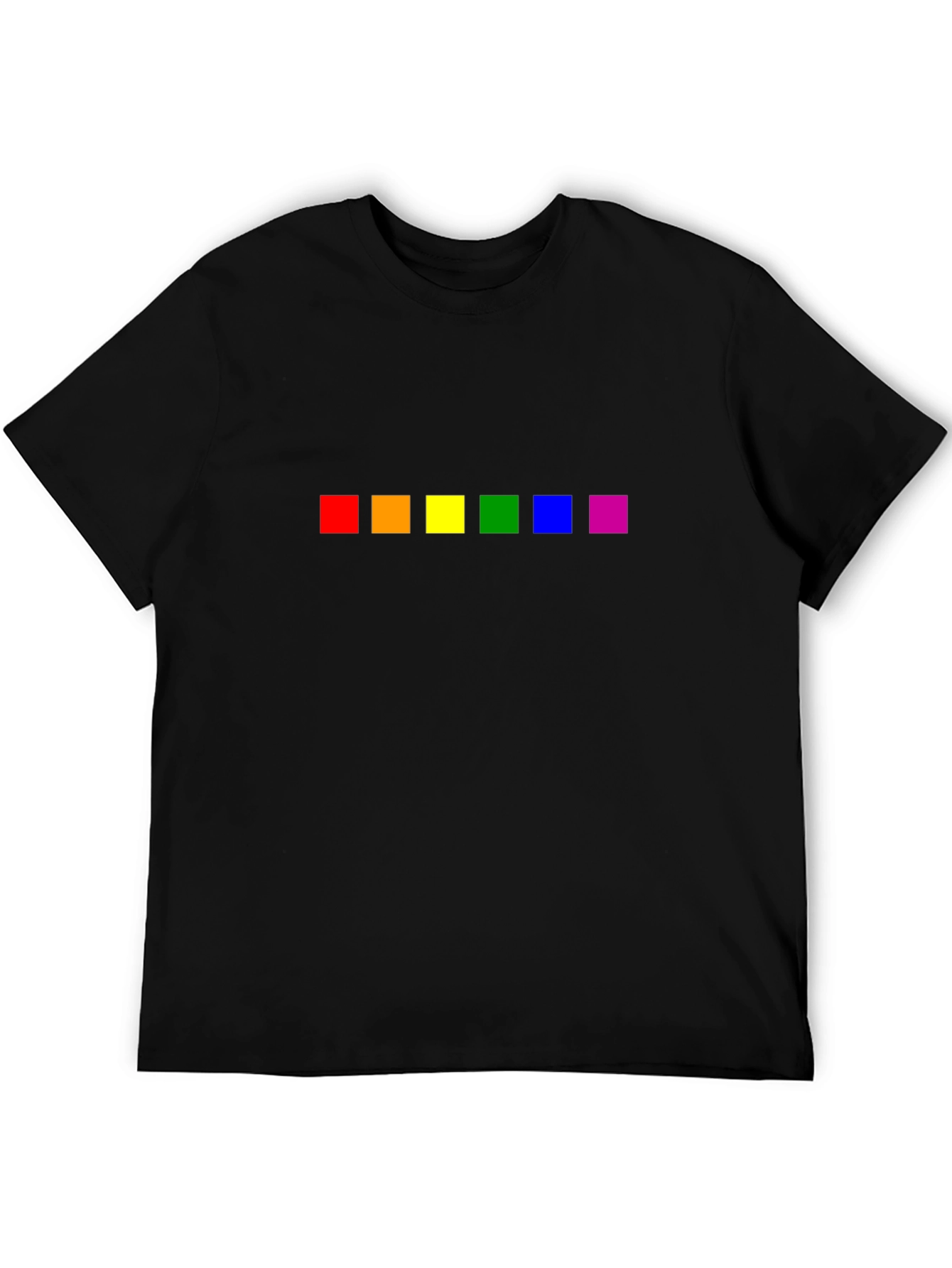 Black Pride Rainbow Squares Black T-Shirt view 5