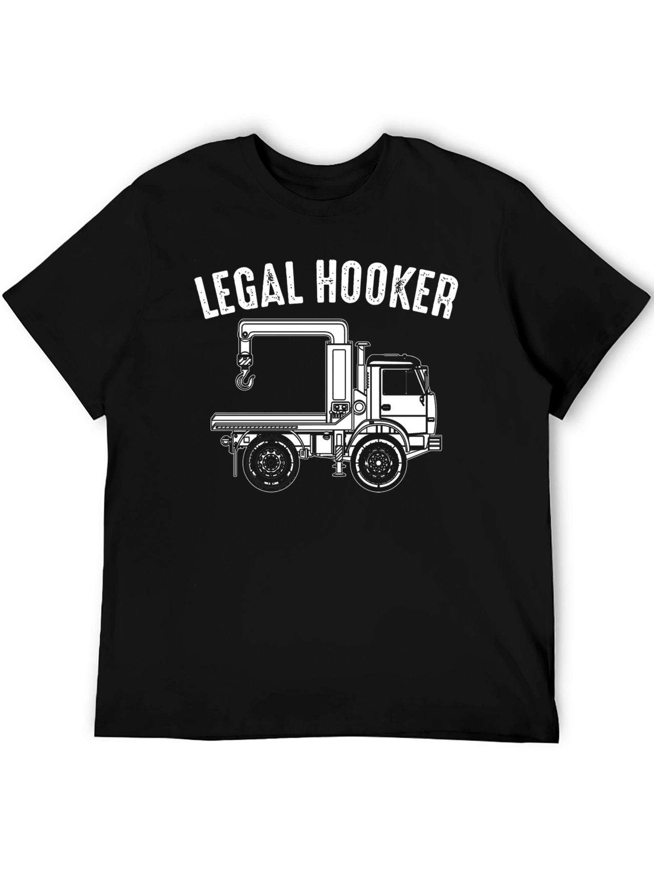 Black Legal Hooker T-Shirt - Tow Truck Design view 5