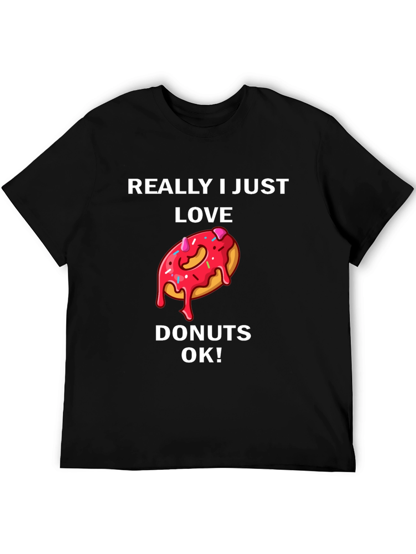 Black Donut Lover T-Shirt - Foodie Graphic Tee view 5