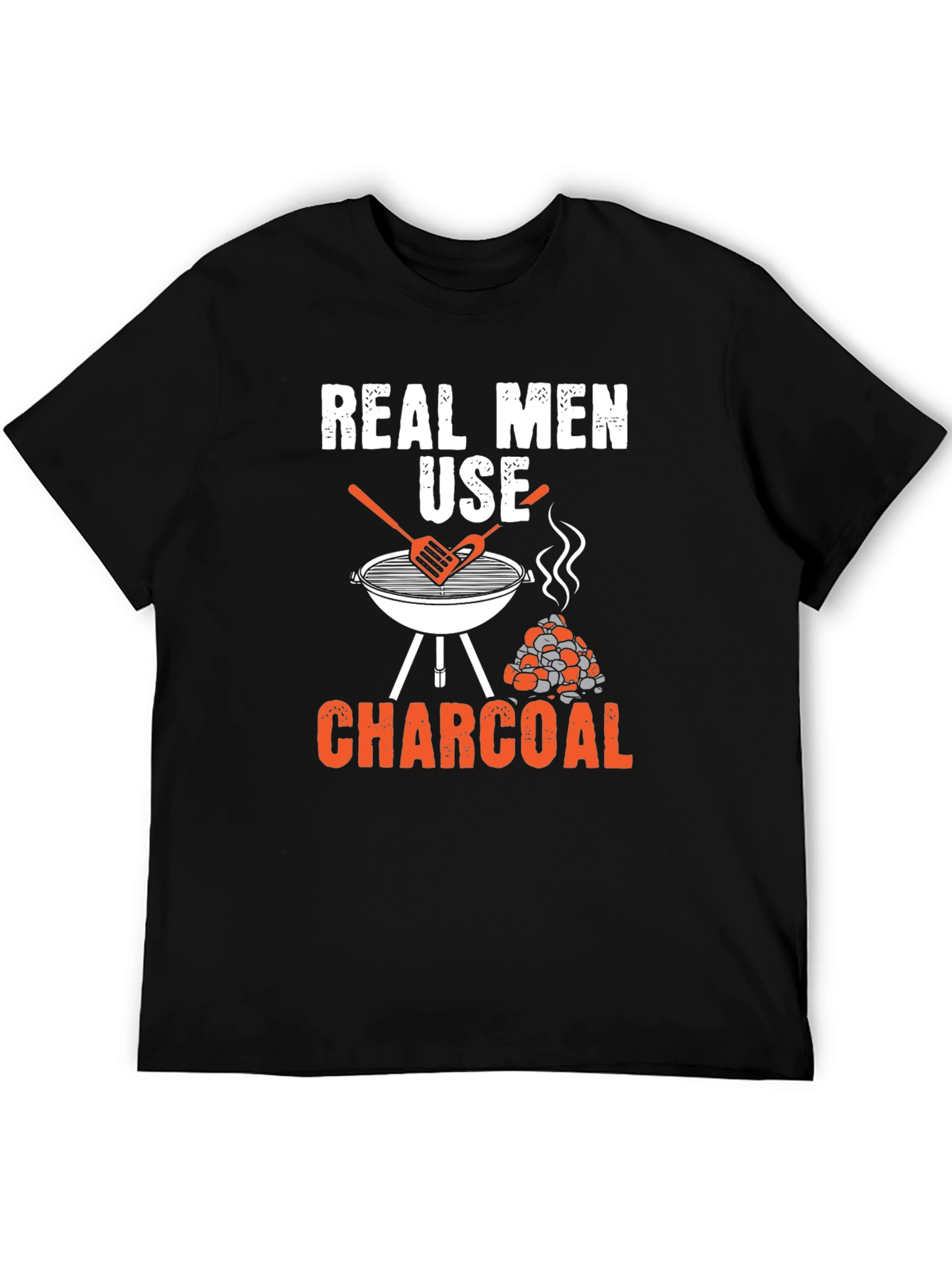 Black Real Men Use Charcoal Graphic Tee view 5
