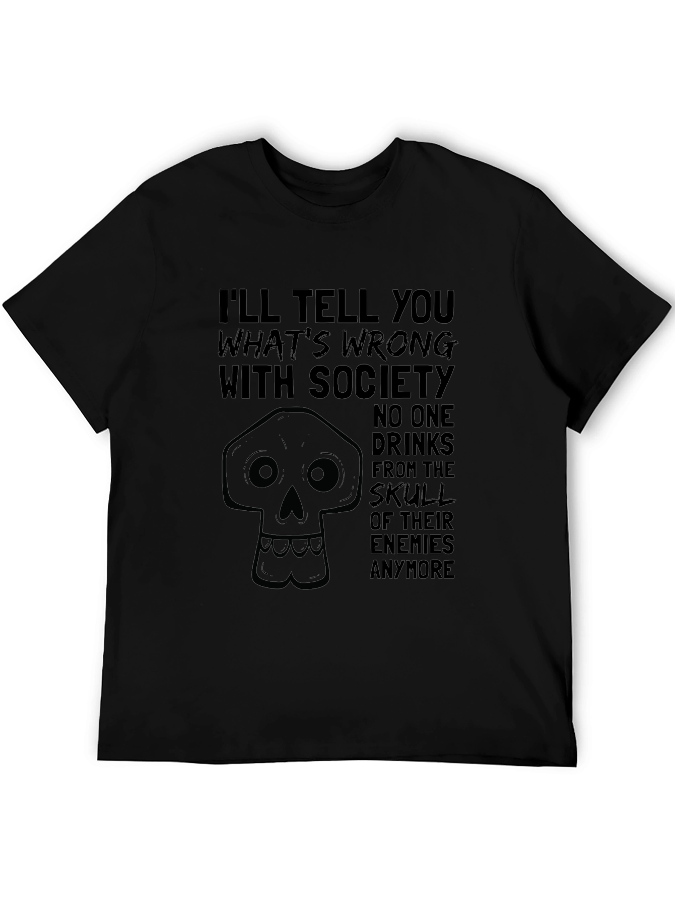 Black Skull of Enemies Graphic Tee - Black view 5