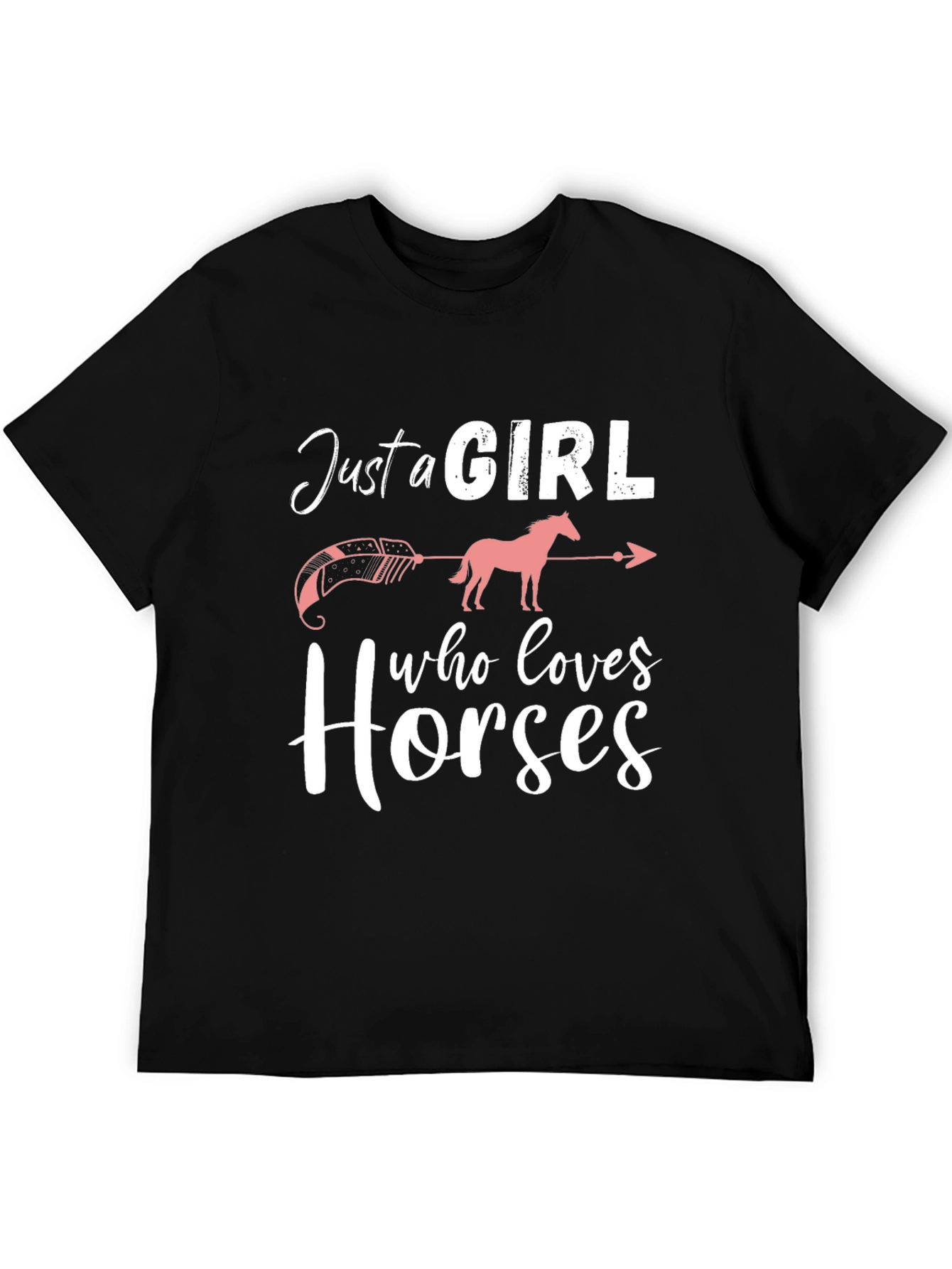 Black Just a Girl Who Loves Horses T-Shirt view 5