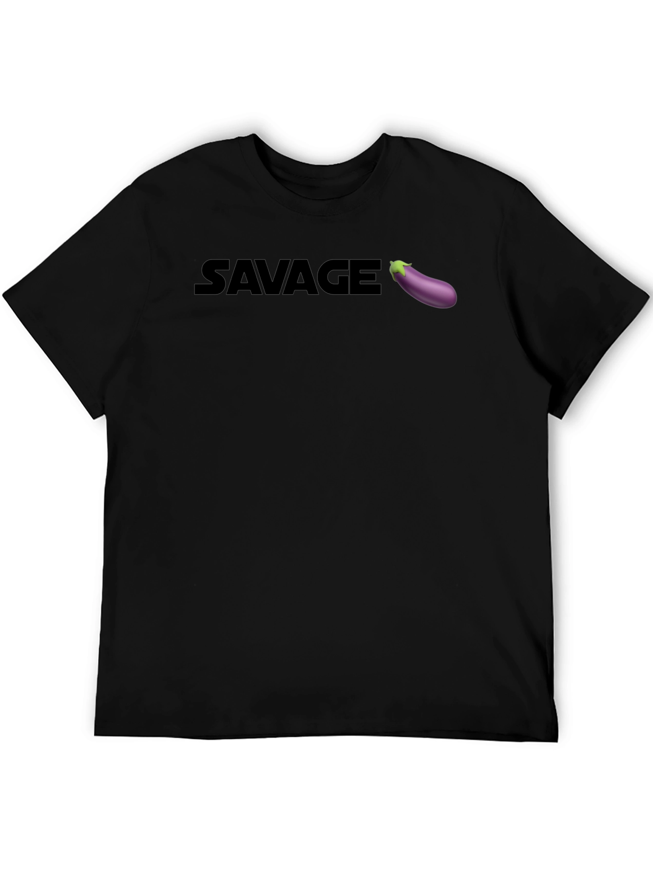 Black Savage Eggplant Graphic Tee - Unisex Black T-Shirt view 5