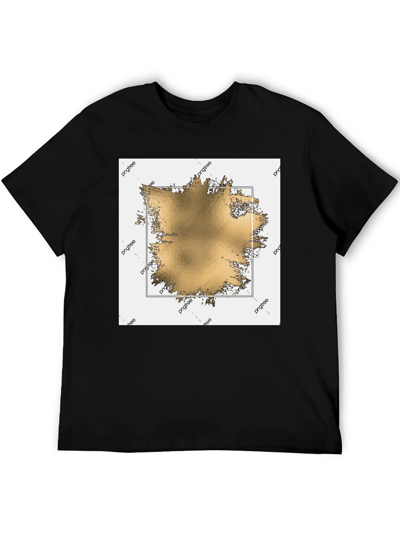 Black Modern Gold Graphic Black T-Shirt view 5