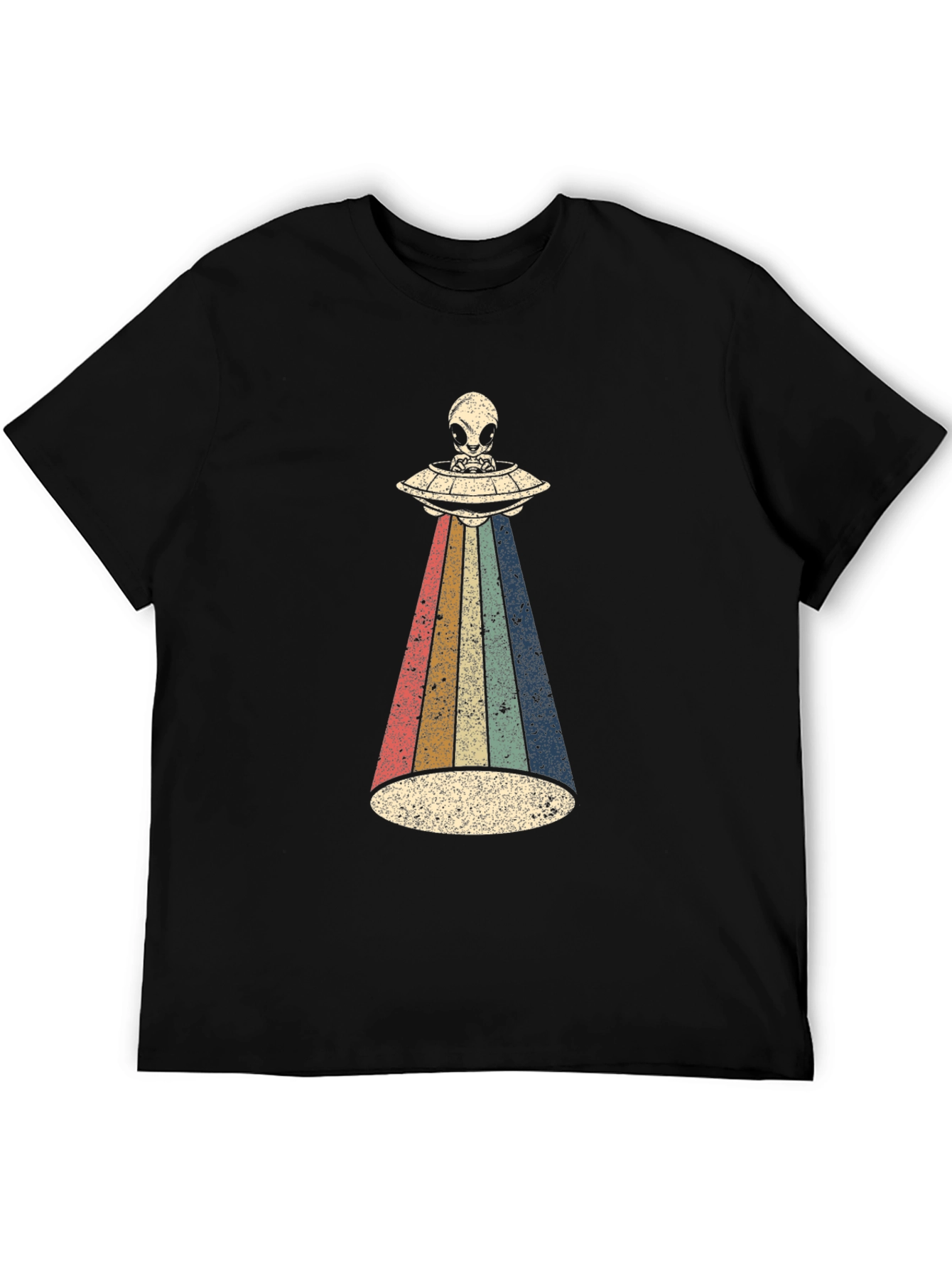 Black Retro Alien UFO T-Shirt view 5