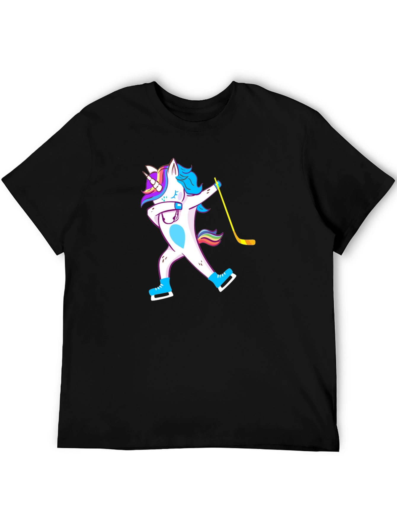 Black Unicorn Dab Hockey T-Shirt - Black view 5