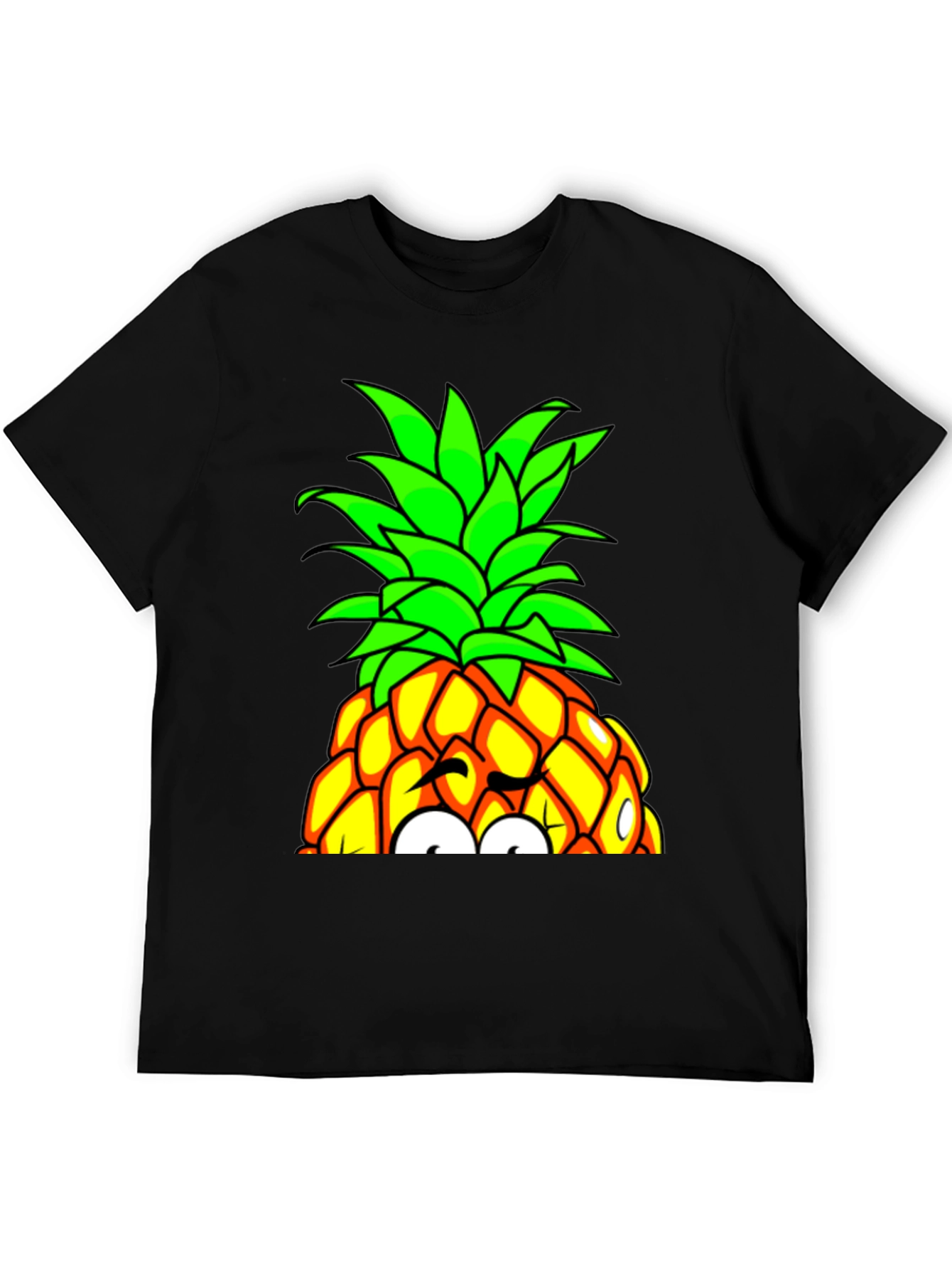 Black Fun Pineapple Graphic Tee - Quirky Design view 5