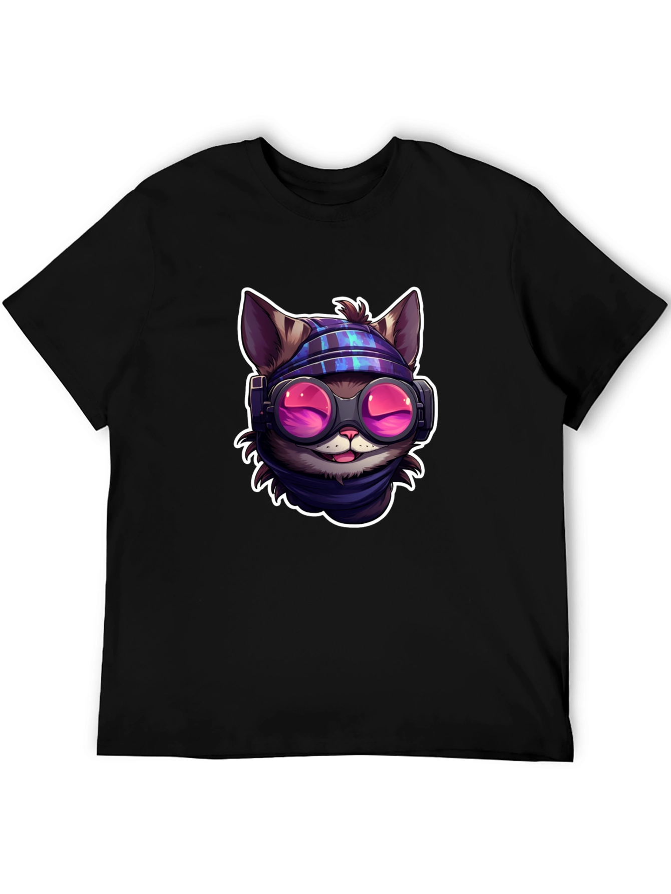 Black Cool Cat Tee - Steampunk Style view 5
