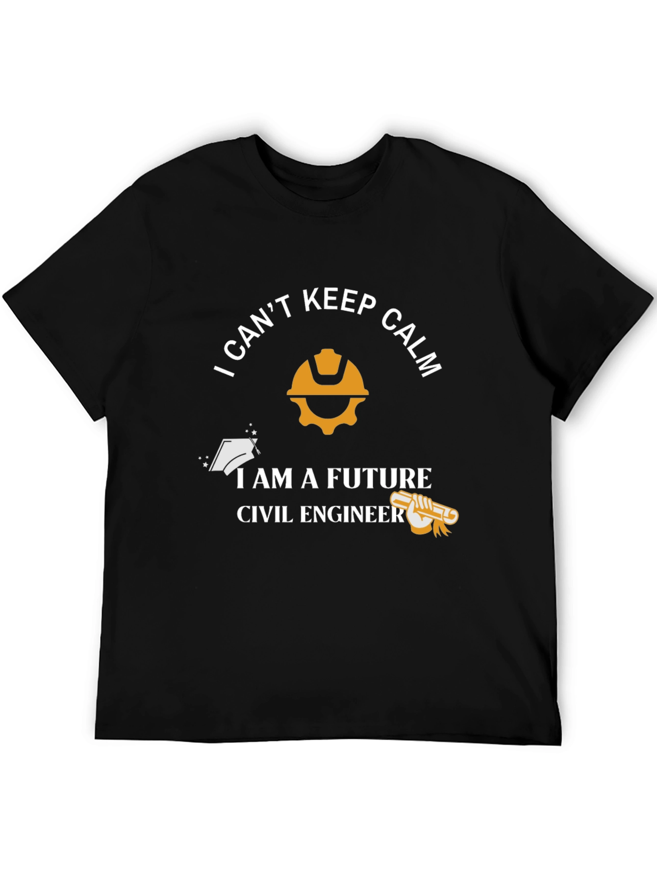 Black Future Civil Engineer T-Shirt - "I Can't Keep Calm" view 5