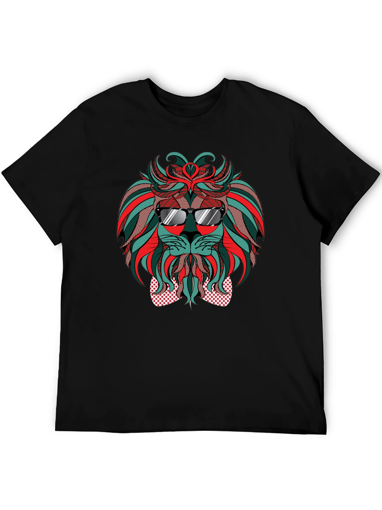 Black Cool Lion Graphic Tee - Stylish Black T-Shirt view 5