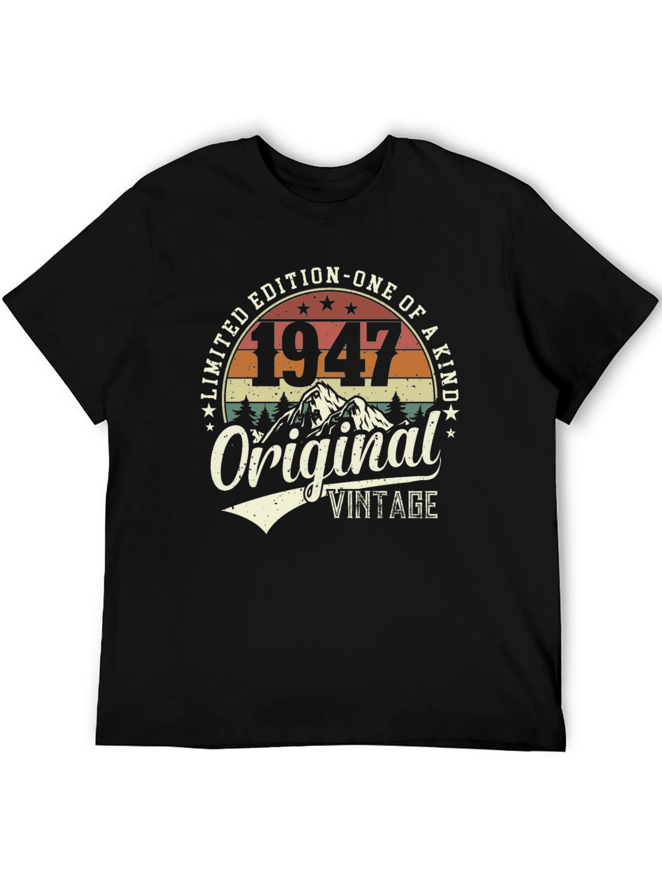 Black 1947 Original Vintage Limited Edition Graphic T-Shirt view 5