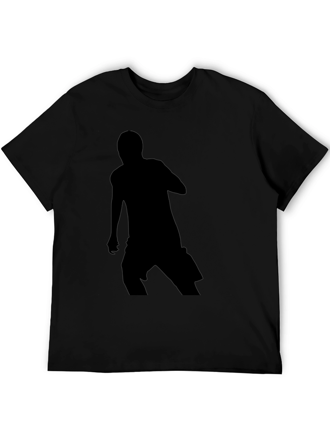 Black Men's Silhouette Graphic Print T-Shirt view 5