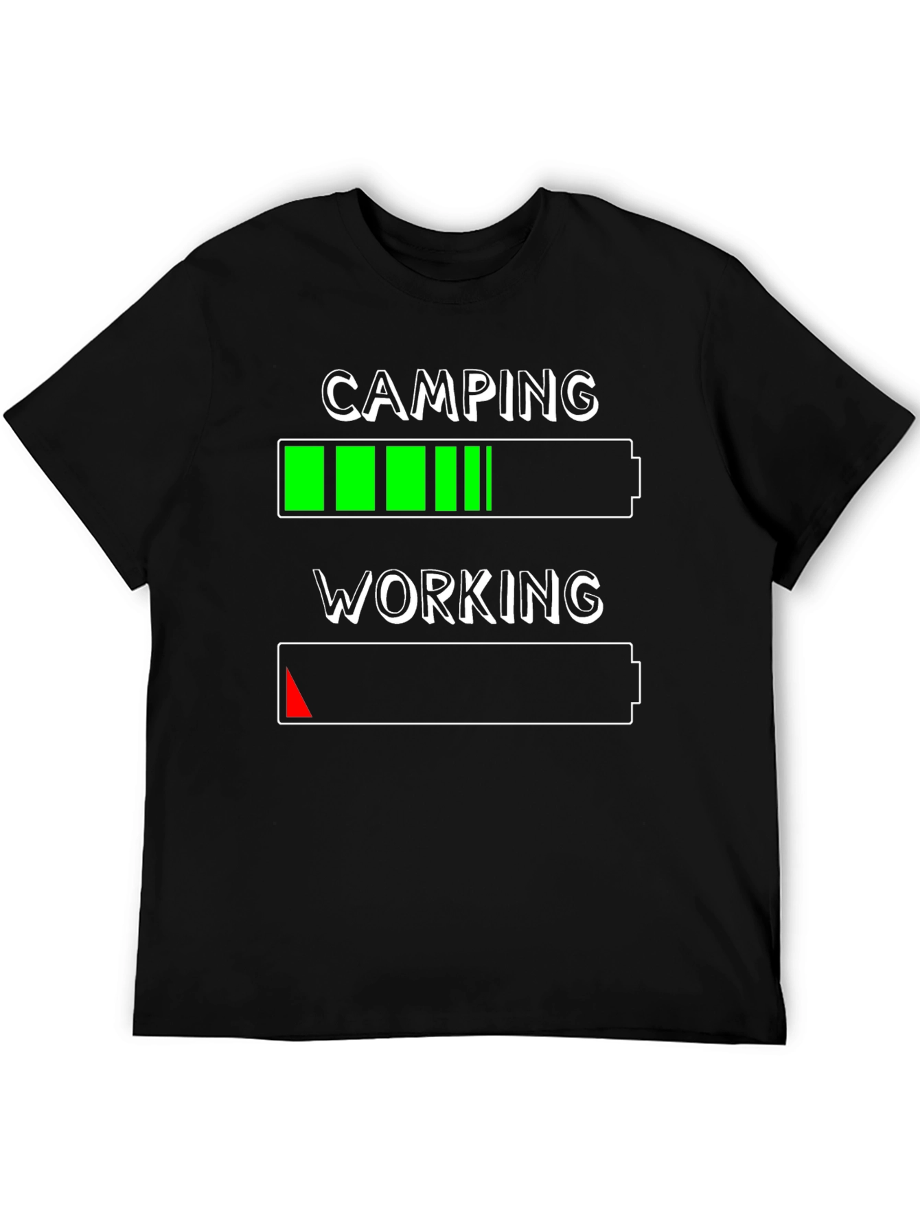 Black Camping Over Working T-Shirt - Battery Life Design view 5