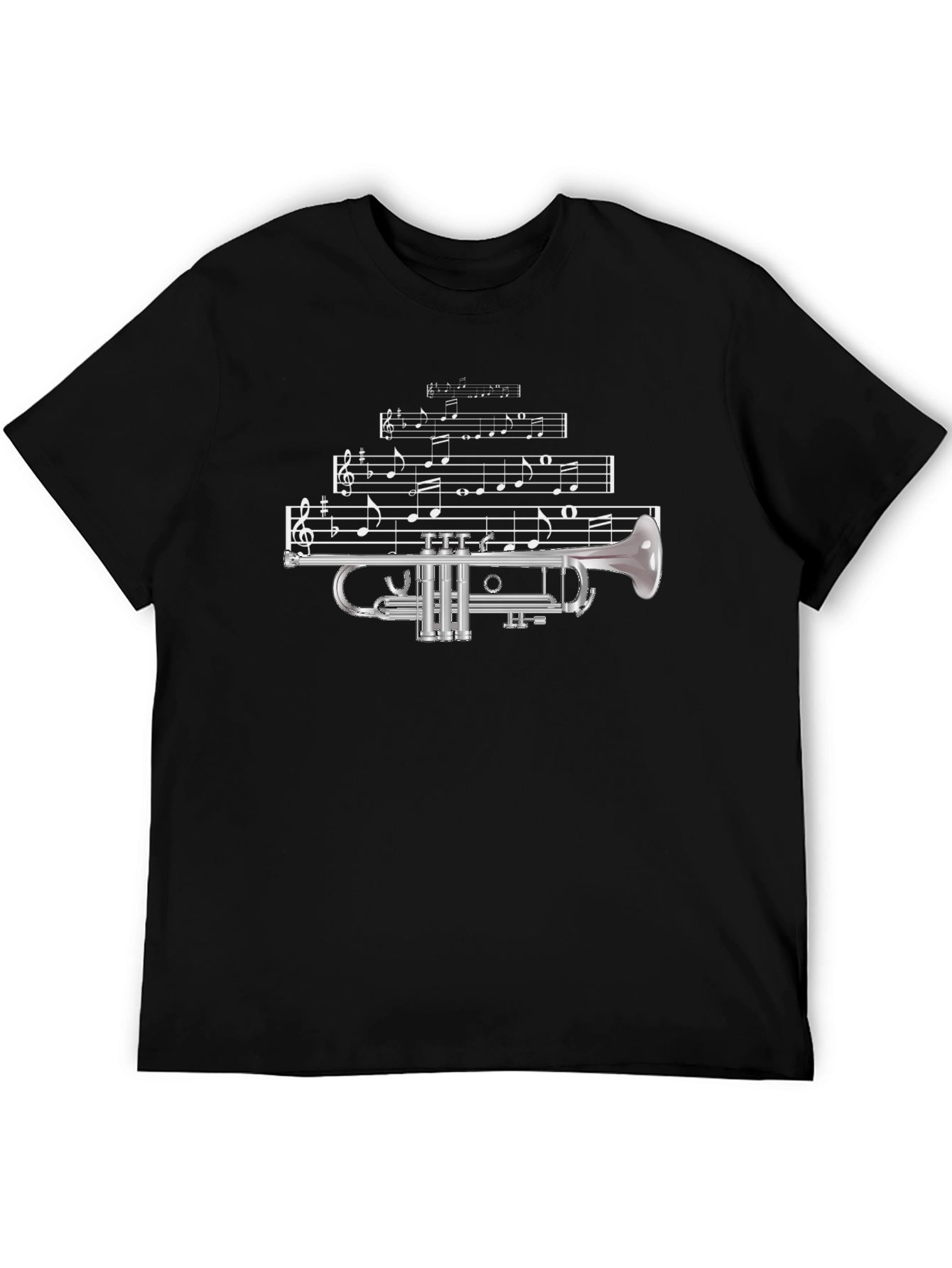 Black Musical Trumpet T-Shirt view 5