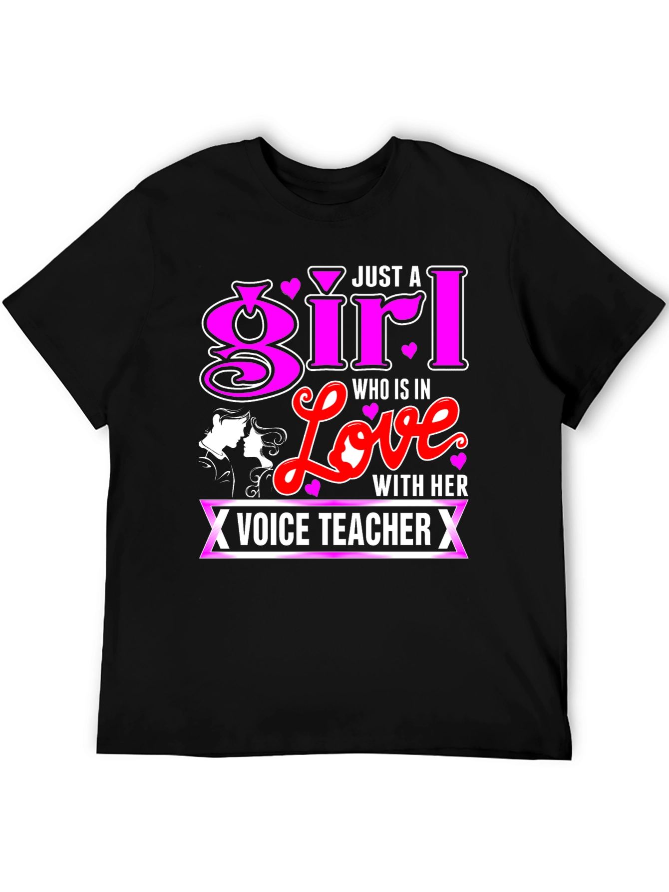 Black Just a Girl in Love with Her Voice Teacher T-Shirt view 5