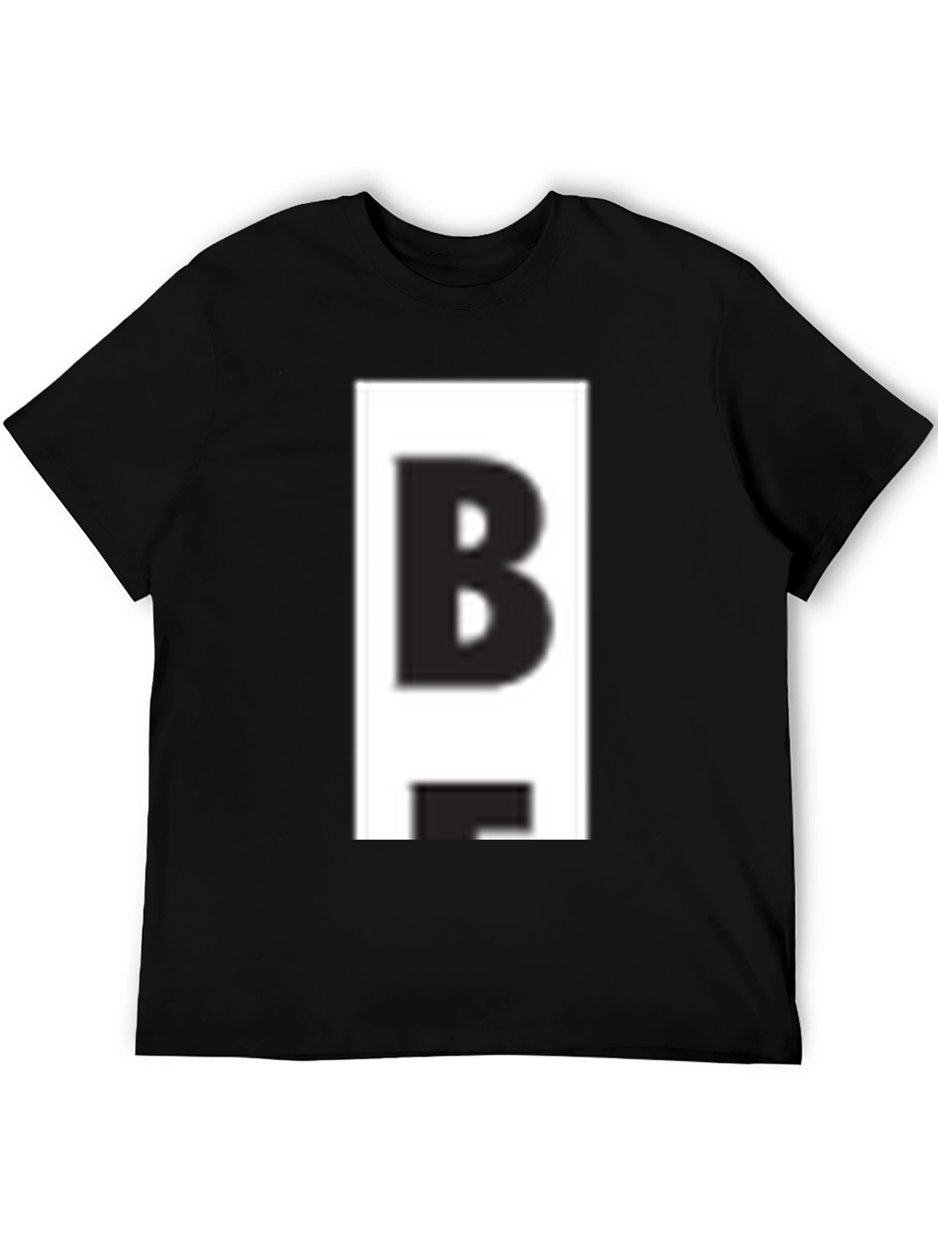 Black Bold 'B' Graphic Tee - Casual Black T-Shirt view 5