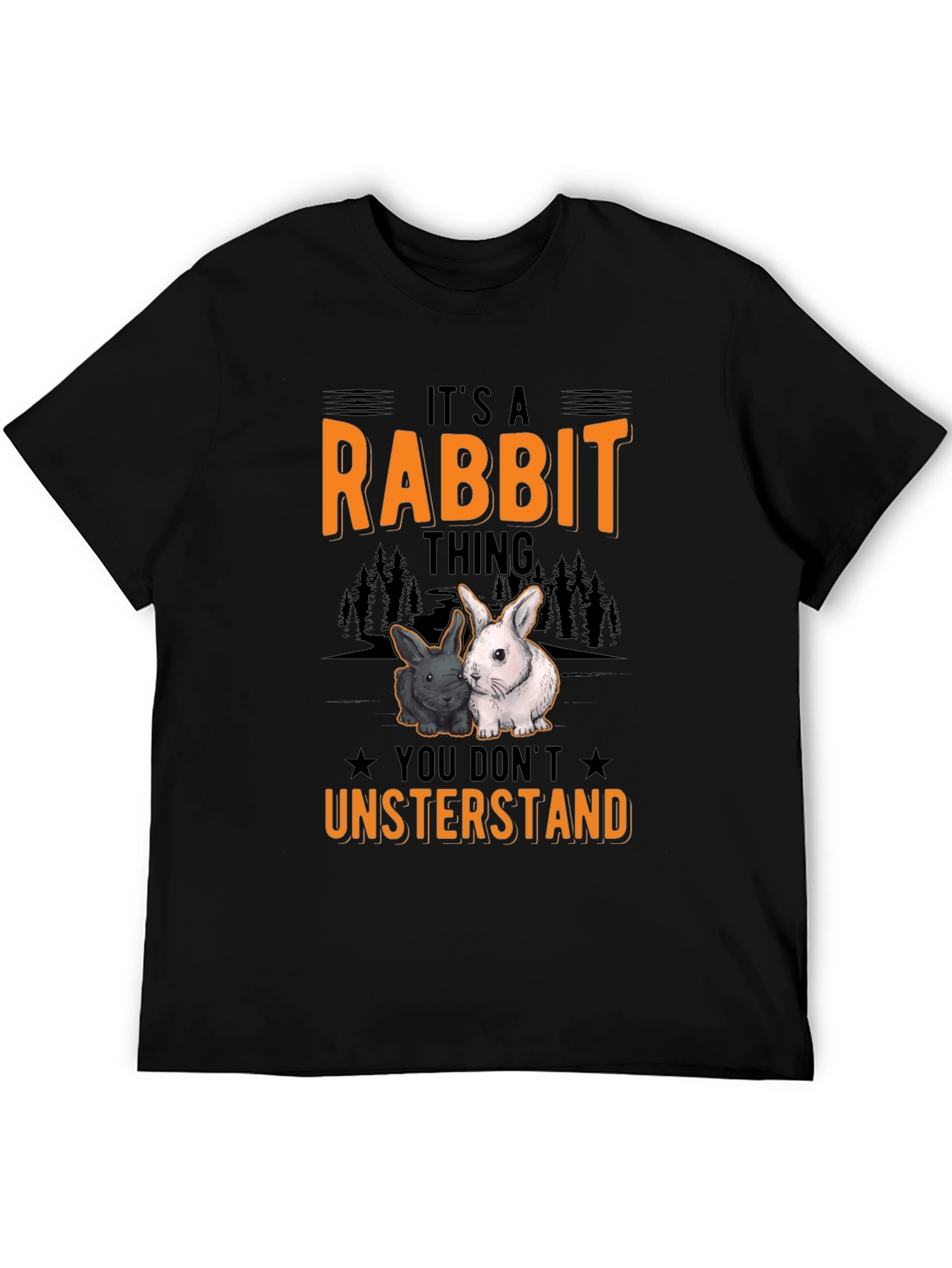 Black Rabbit Thing T-Shirt - Cute Bunny Tee view 5