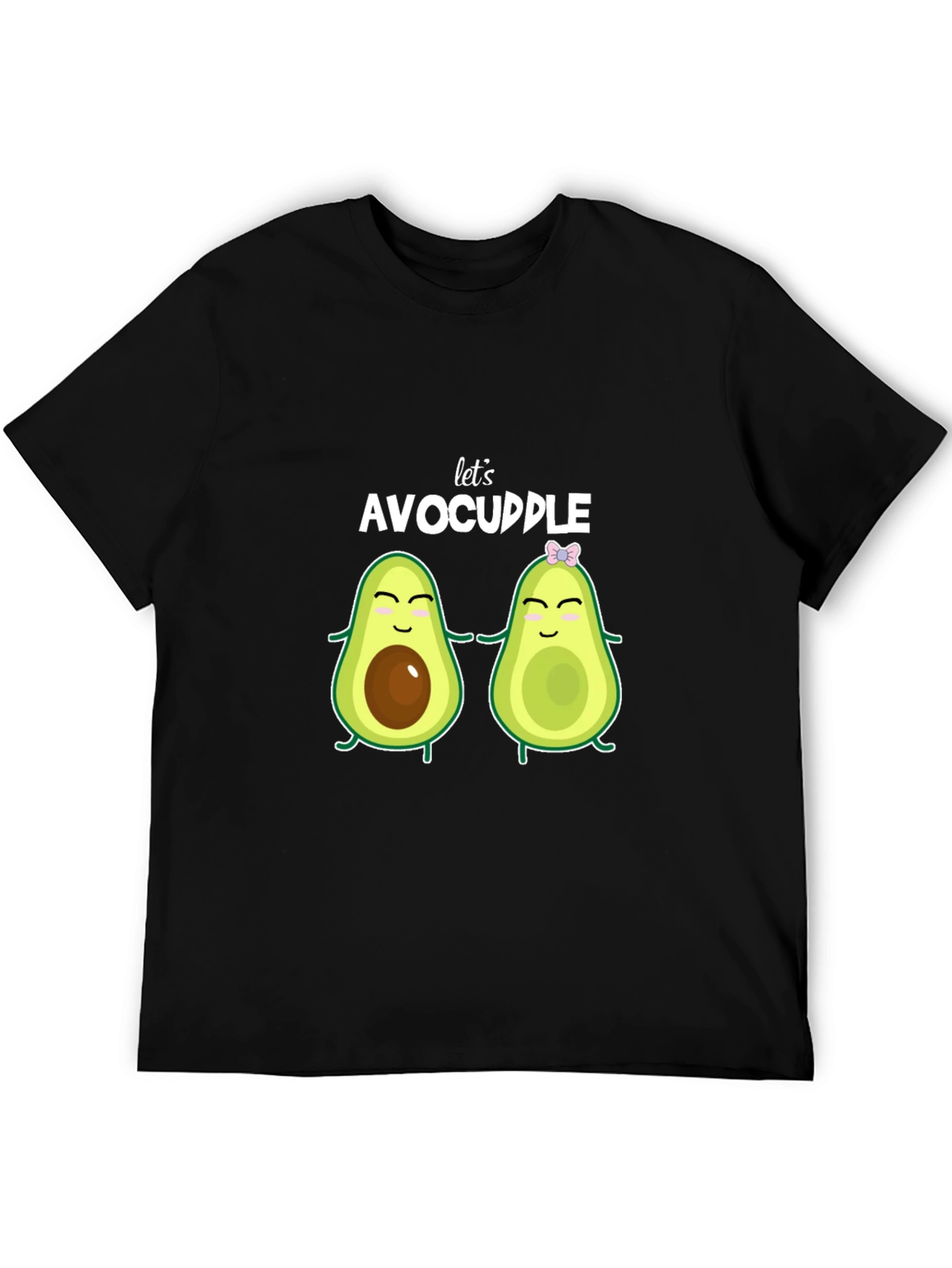 Black Let's Avocuddle Black T-Shirt view 5