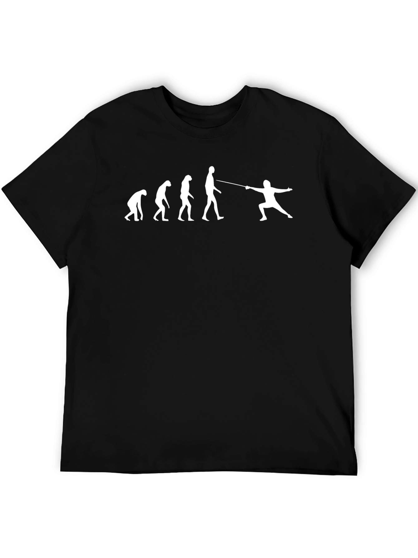 Black Fencing Evolution Graphic T-Shirt - Black Cotton Tee view 5