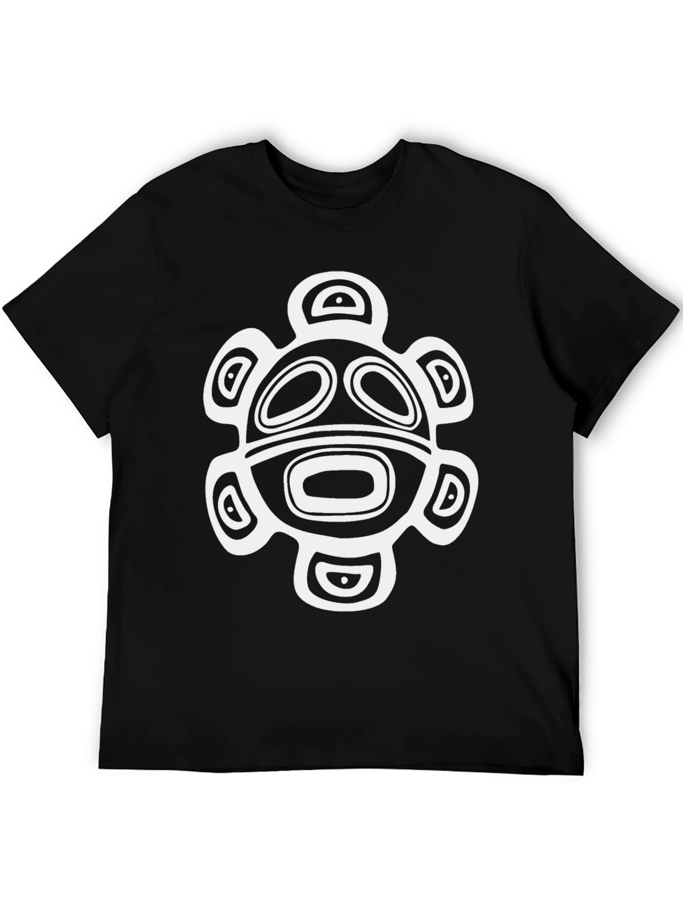 Black Tribal Turtle Graphic Tee - Men's Black T-Shirt view 5