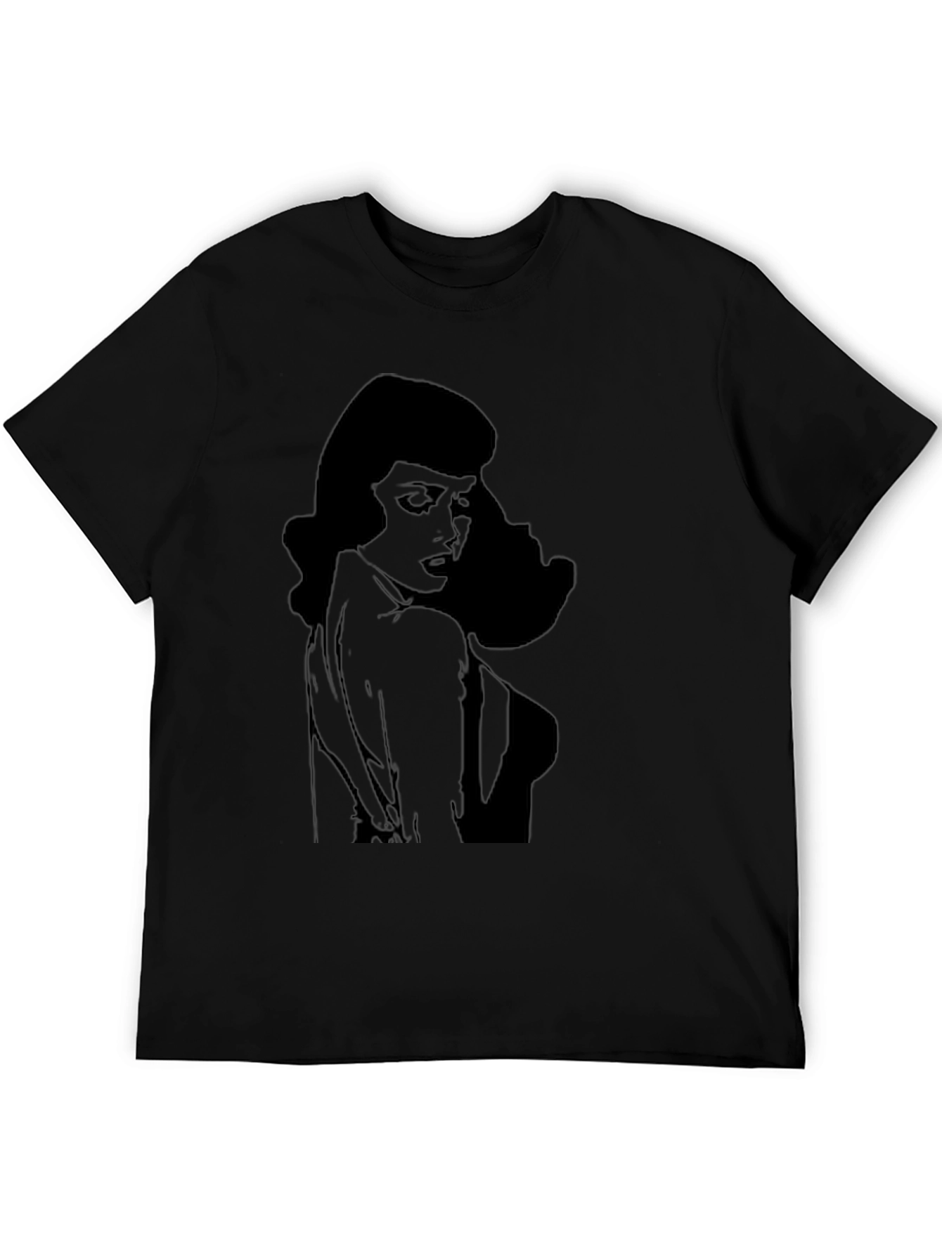 Black Retro Silhouette Graphic T-Shirt - Black view 5