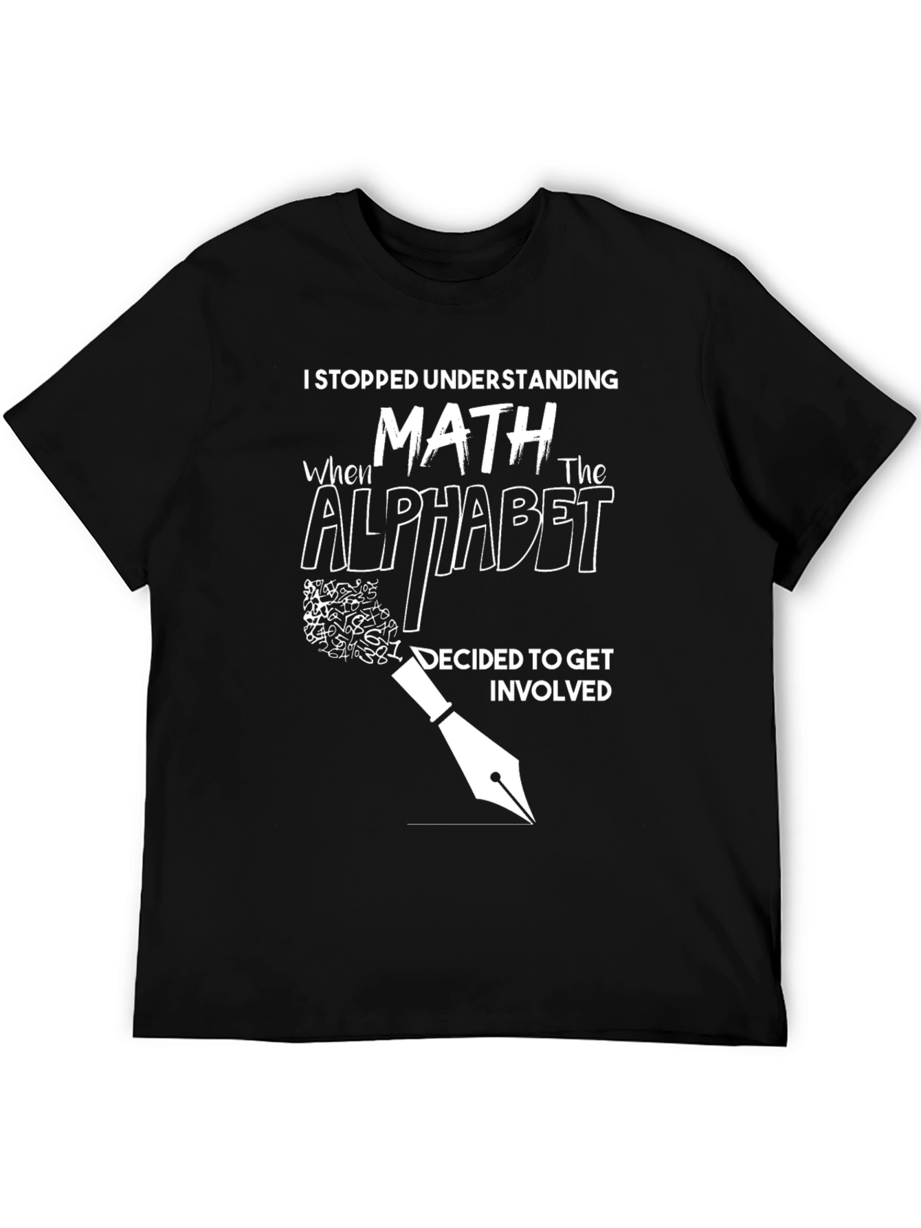 Black Math Alphabet Funny Graphic Tee view 5