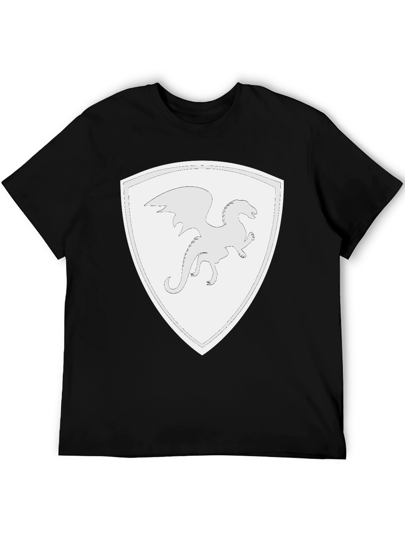 Black Dragon Shield Black T-Shirt - Fantasy Tee view 5