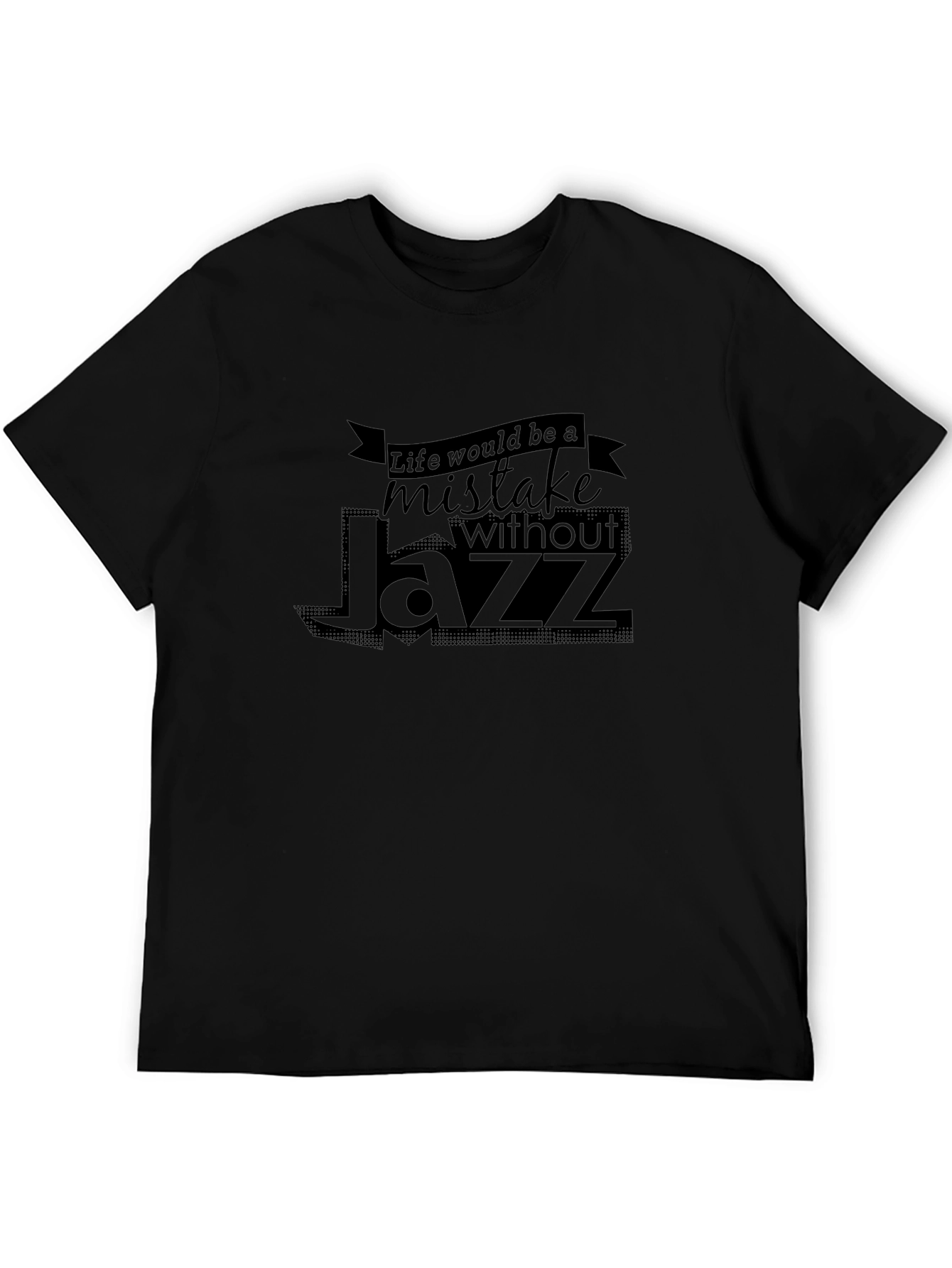 Black Life Without Jazz Black Graphic Tee view 5