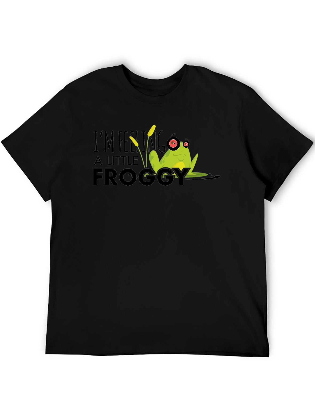 Black Feeling Froggy T-Shirt - Funny Graphic Tee view 5