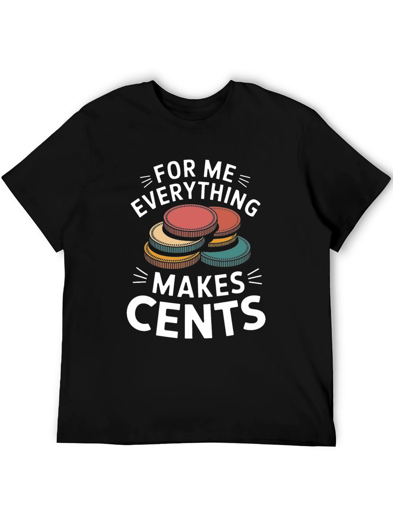 Black Funny "Makes Cents" Graphic Tee view 5