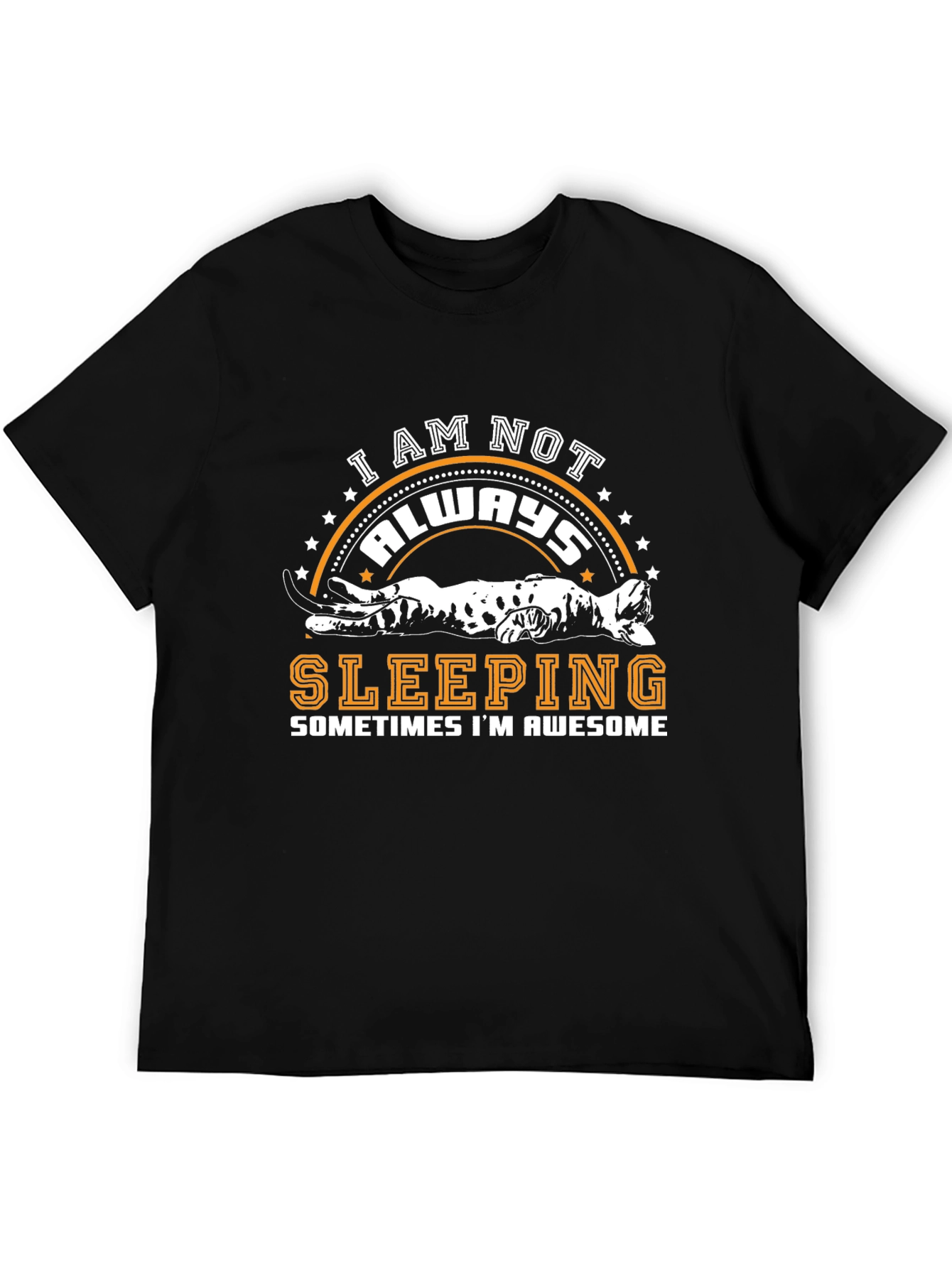 Black I Am Not Always Sleeping Cat Graphic T-Shirt view 5