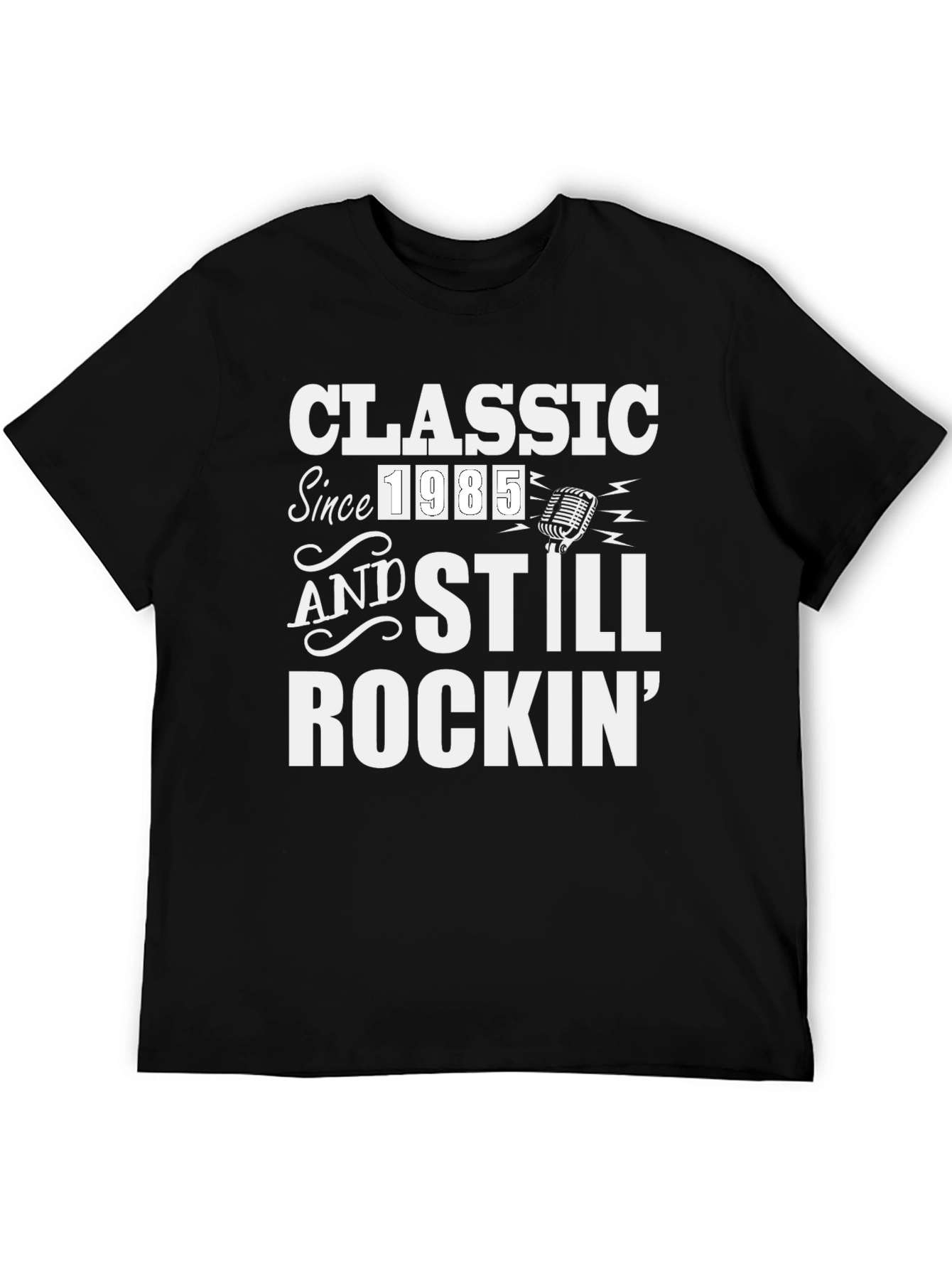 Black Classic Since 1985 T-Shirt - Rockin' Birthday Tee view 5