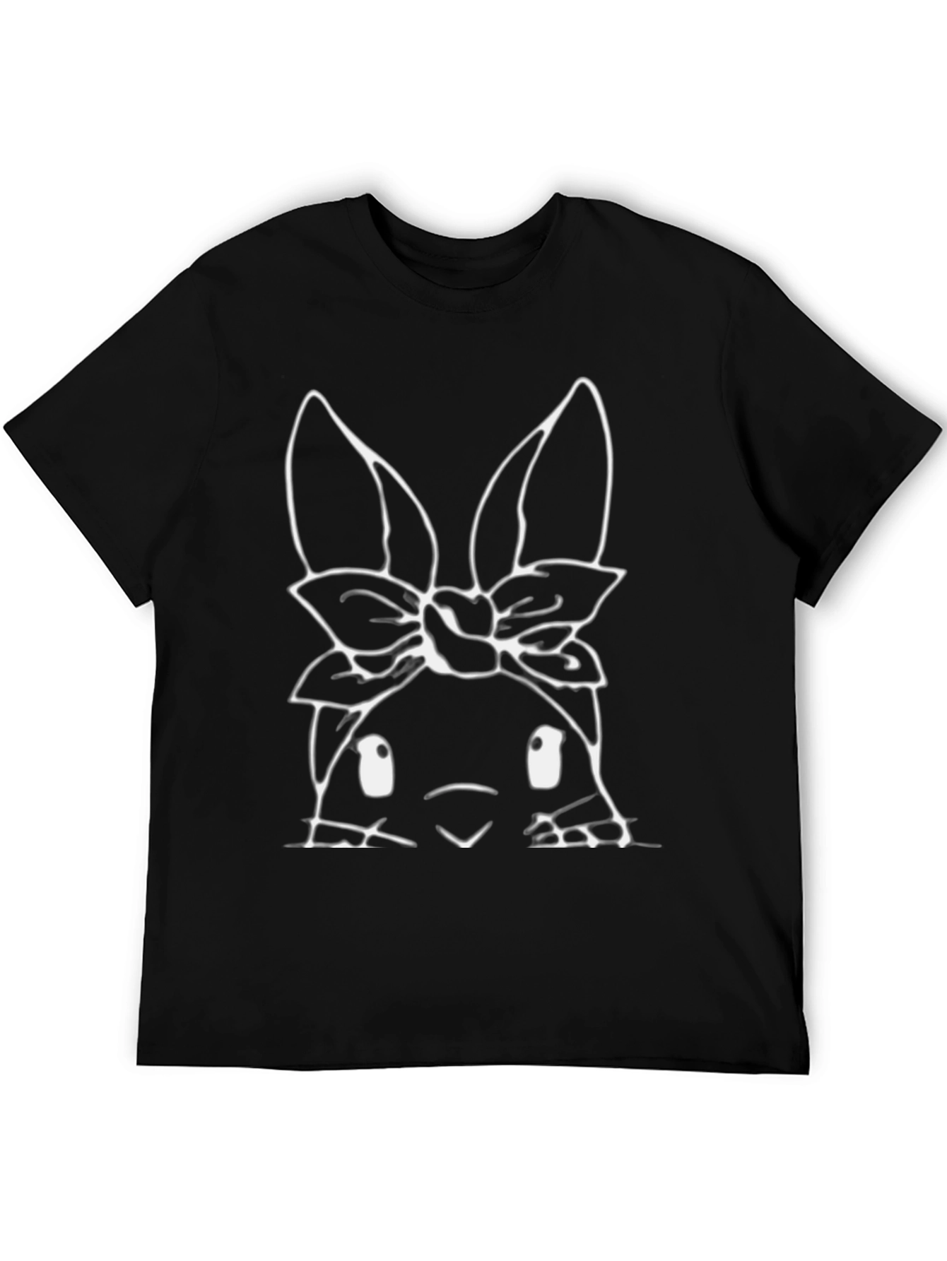 Black Bunny Headband Graphic Tee - Black view 5