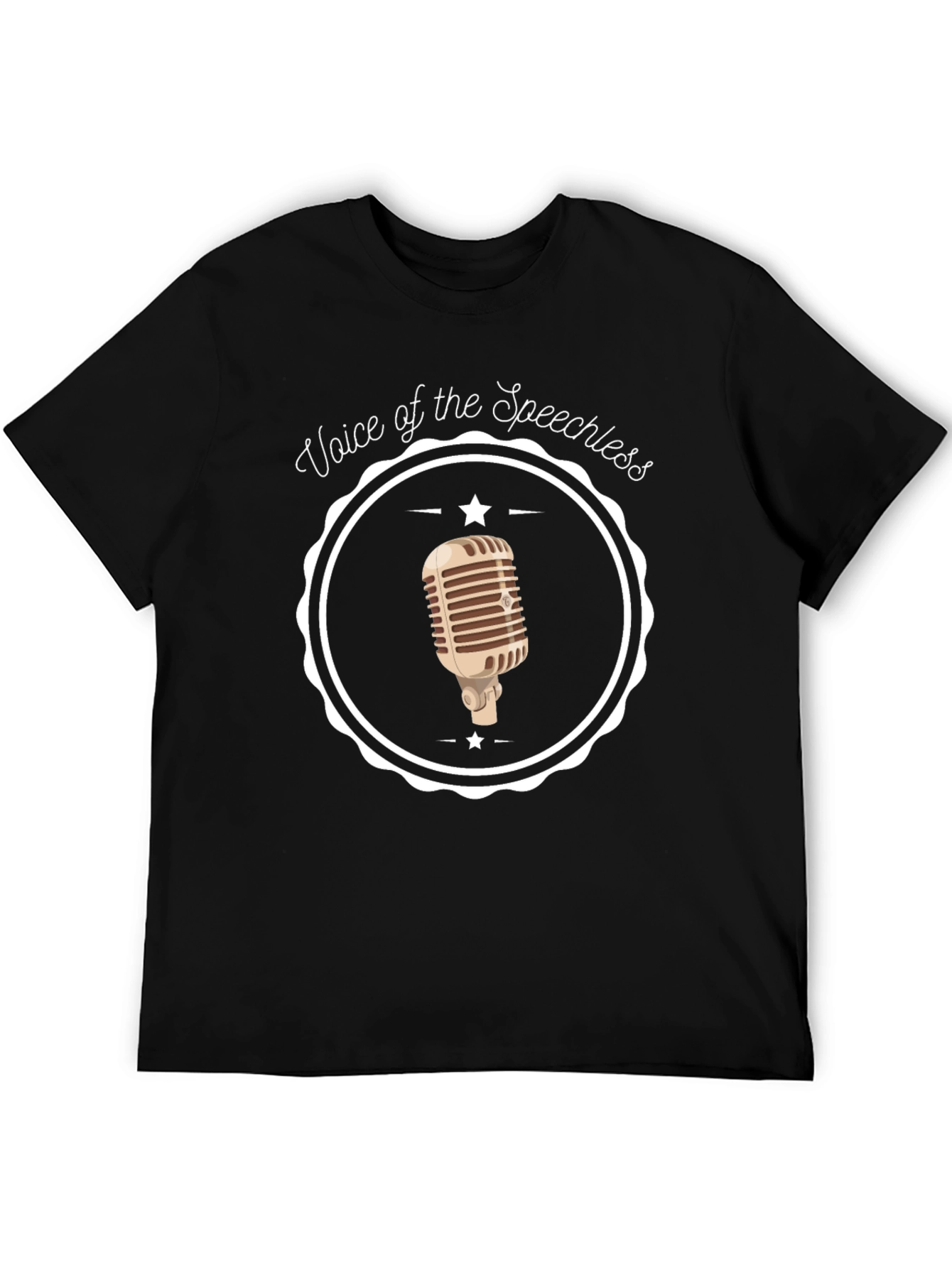 Black Voice of the Speechless Microphone Graphic Tee view 5