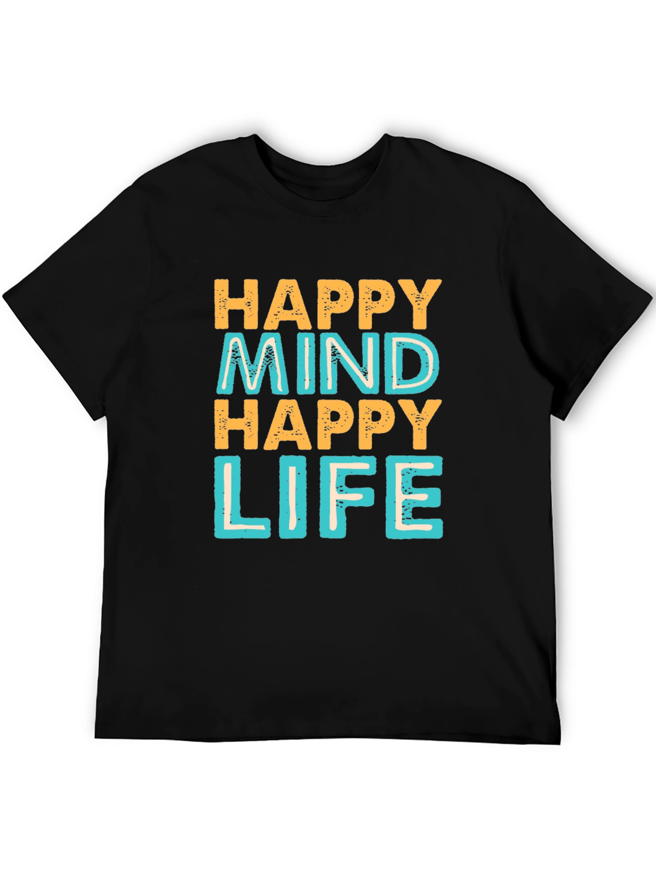 Black Happy Mind Happy Life Graphic Tee view 5