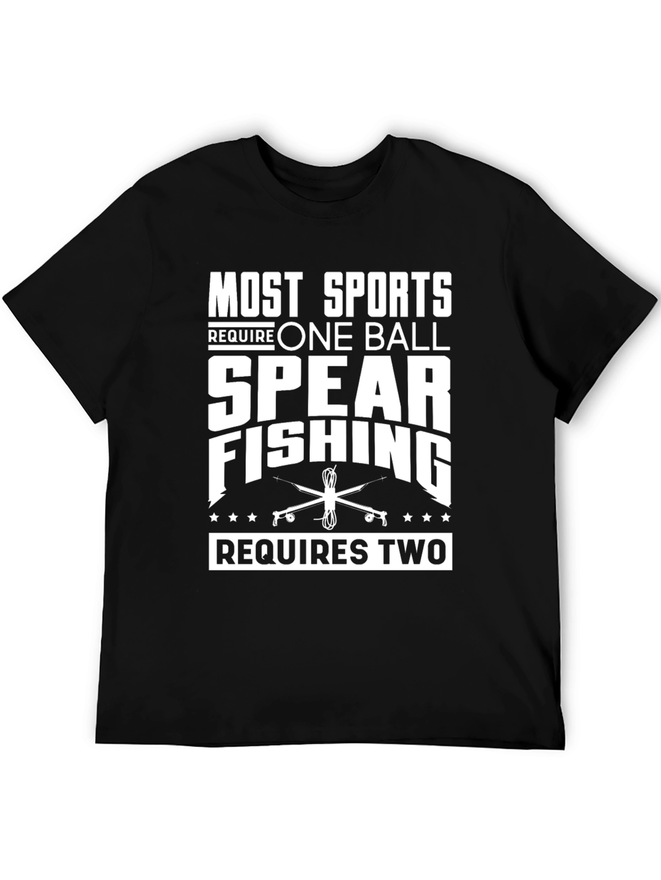 Black Spear Fishing Two Balls Graphic T-Shirt view 5