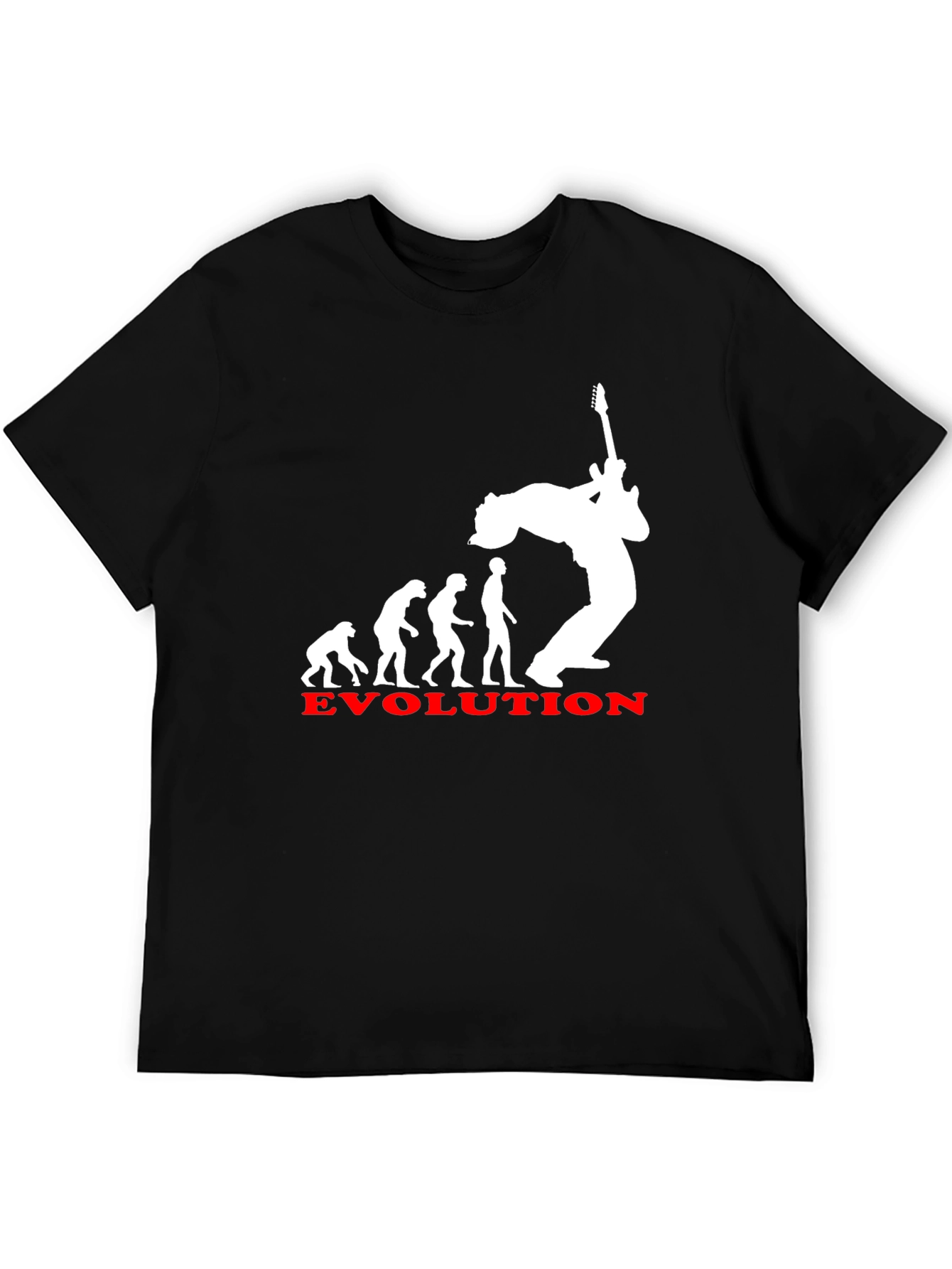 Black Evolution of Rock T-Shirt - Black Cotton Tee view 5