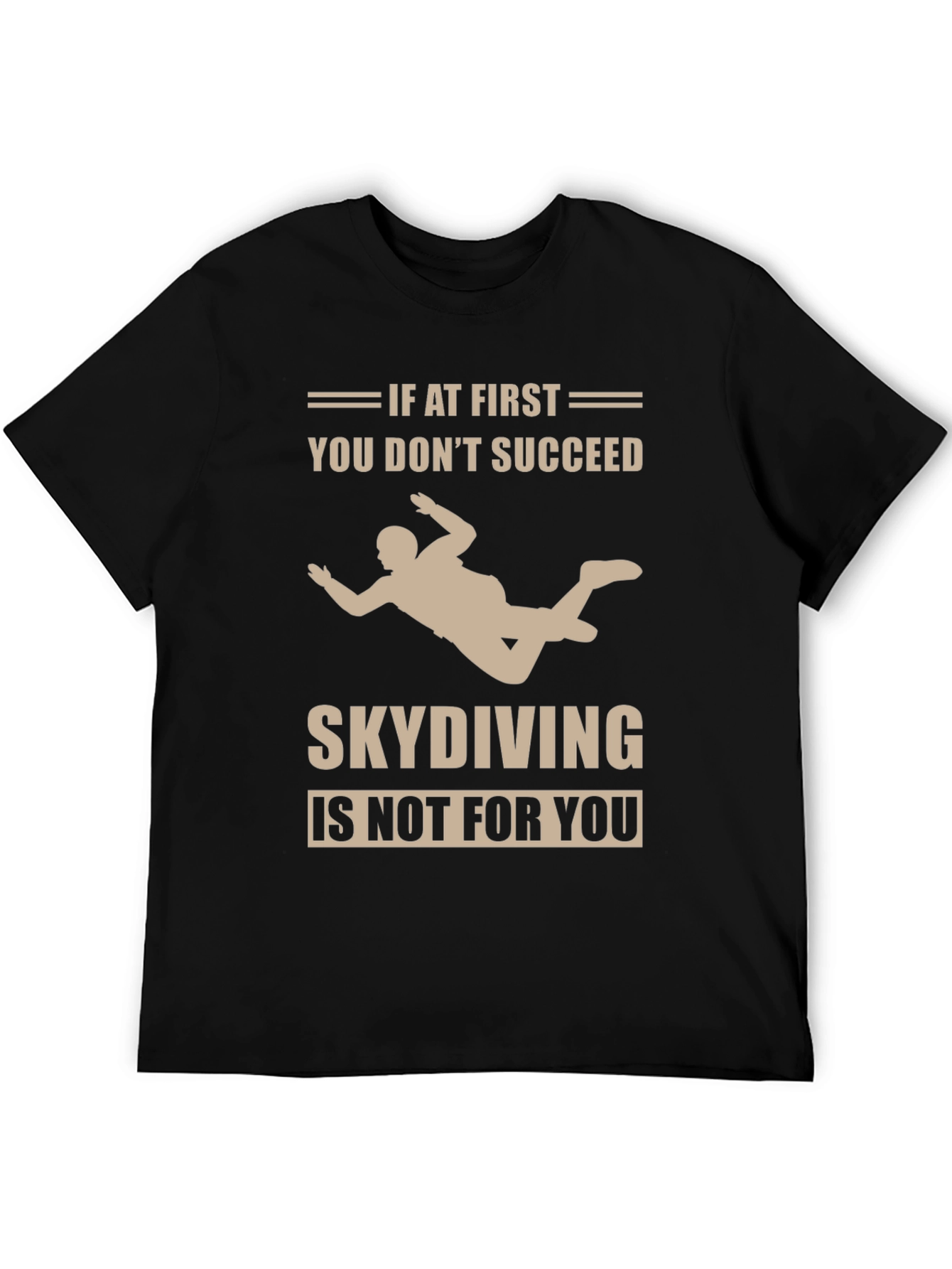 Black Skydiving Funny Graphic T-Shirt view 5