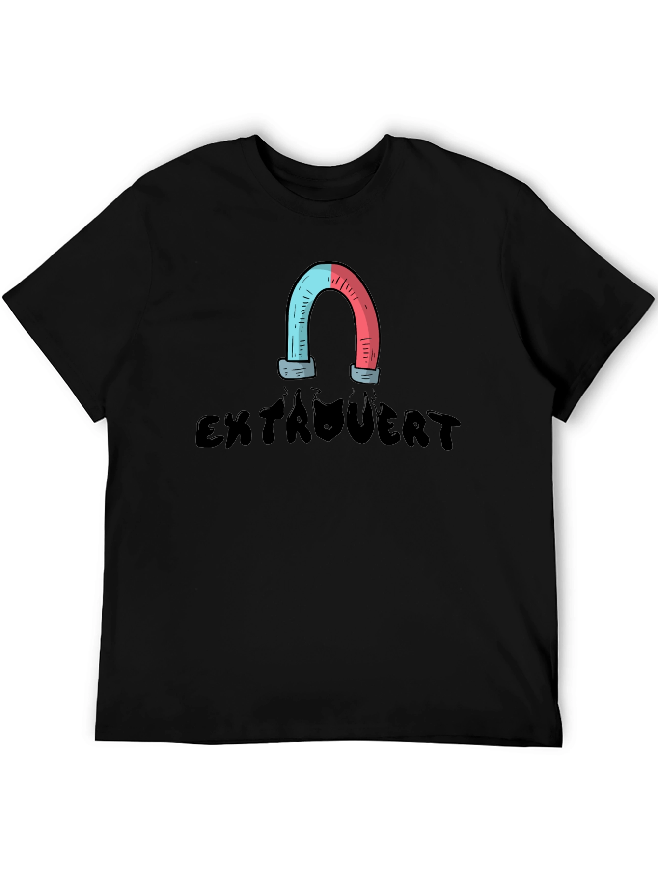 Black Extrovert Magnet T-Shirt view 5