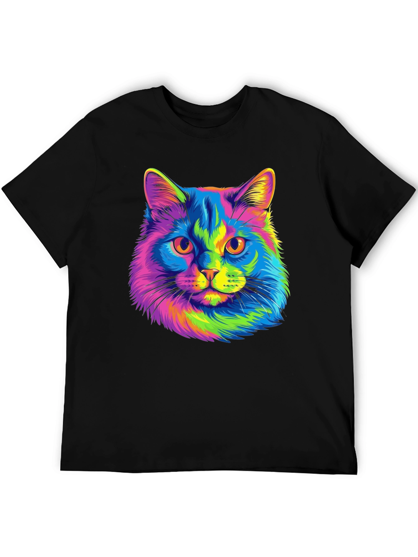 Black Rainbow Cat Graphic T-Shirt view 5