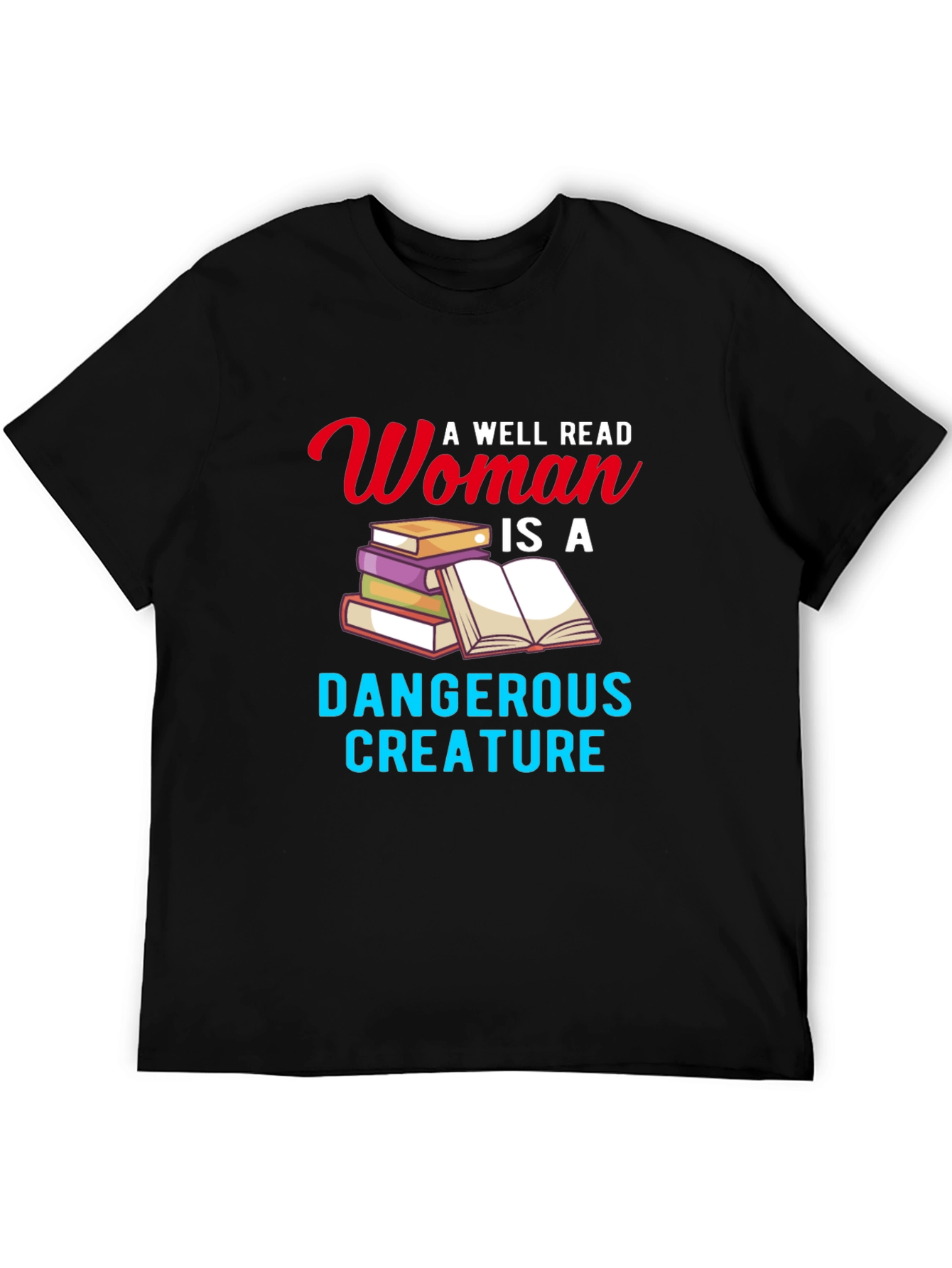 Black A Well Read Woman T-Shirt Book Lover Novelty Graphic Tee view 5