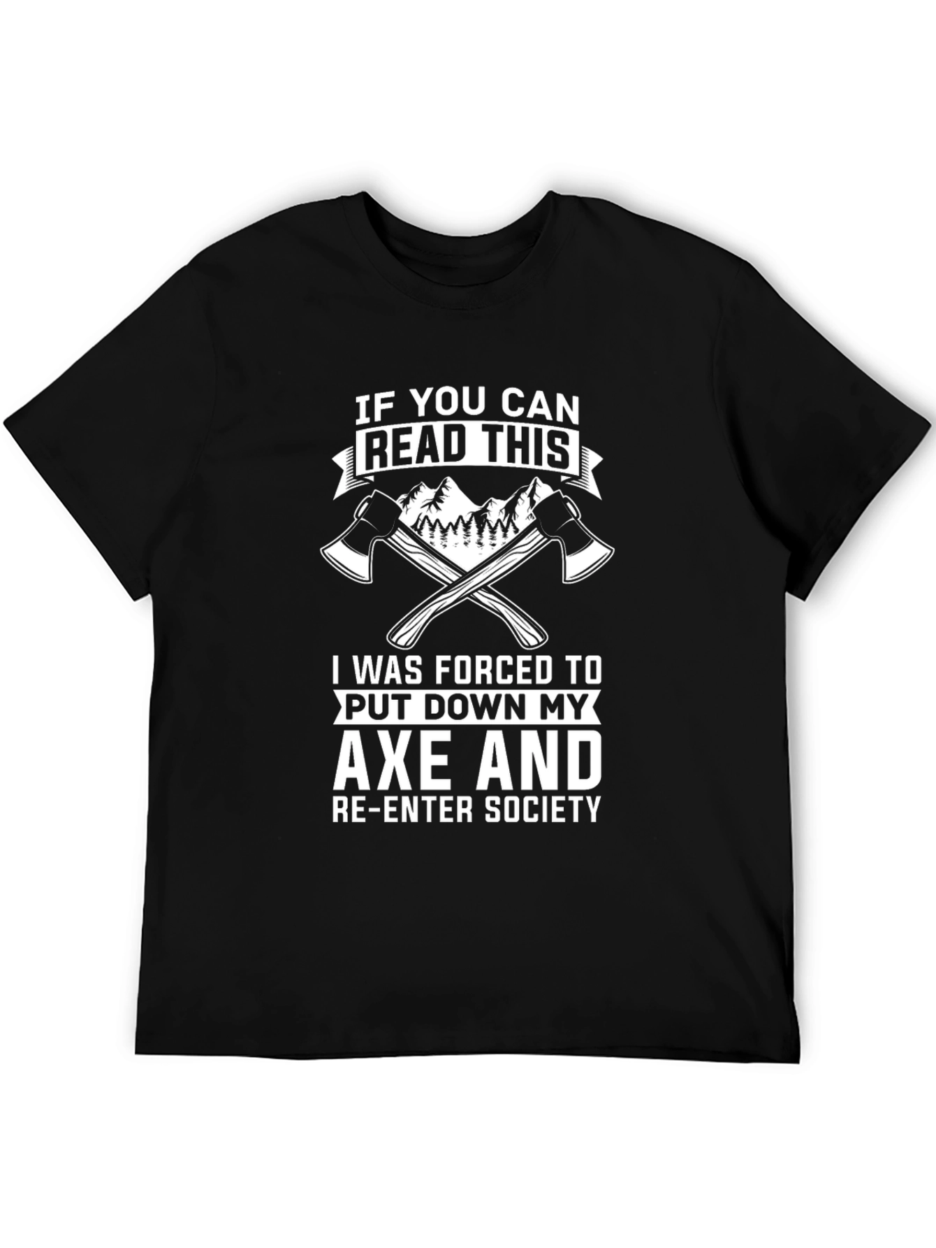 Black Funny Axe Lumberjack T-Shirt view 5
