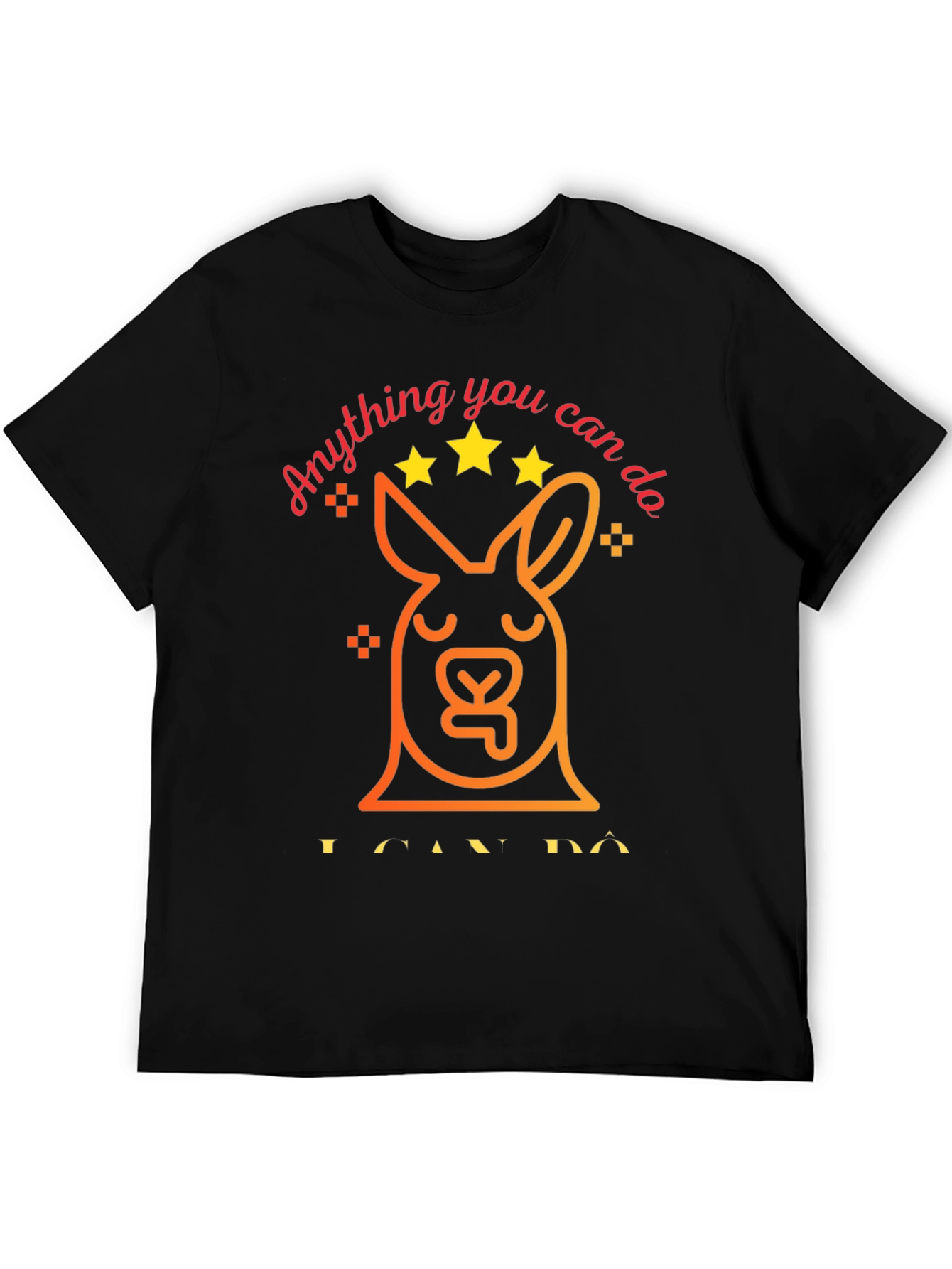 Black Funny Kangaroo Graphic T-Shirt - Anything You Can Do view 5
