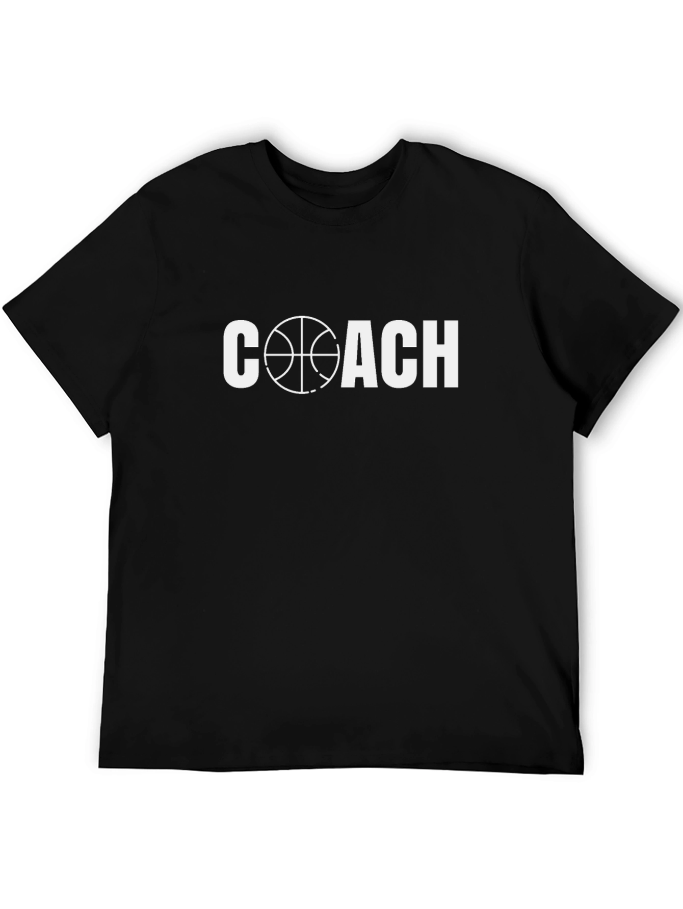 Black Basketball Coach Graphic Tee - Black Cotton T-Shirt view 5
