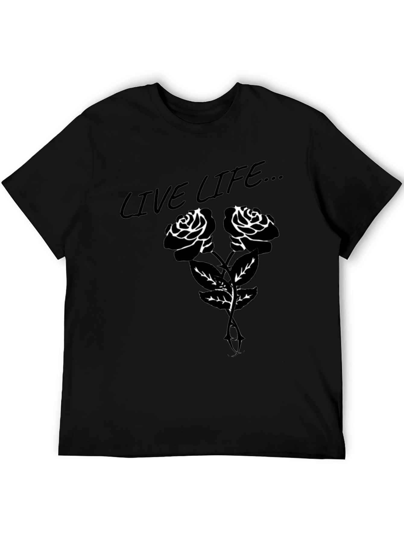 Black Live Life Rose Graphic T-Shirt view 5